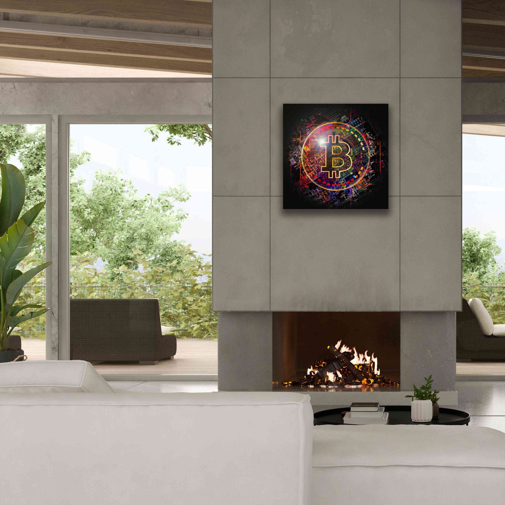 'Bitcoin Art' by Portfolio Giclee Canvas Wall Art,26x26