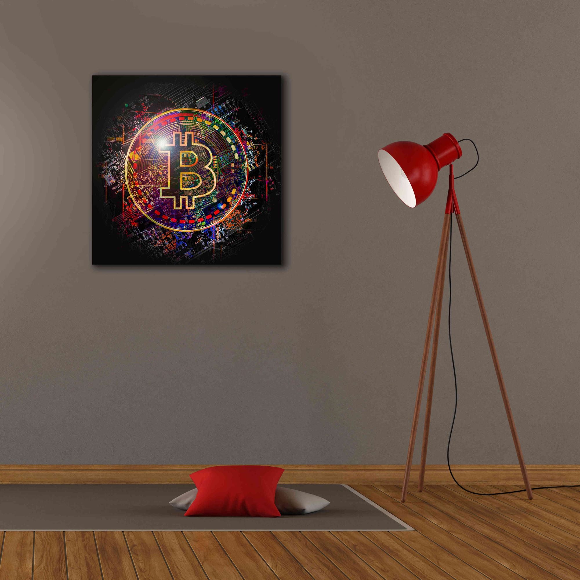 'Bitcoin Art' by Portfolio Giclee Canvas Wall Art,26x26