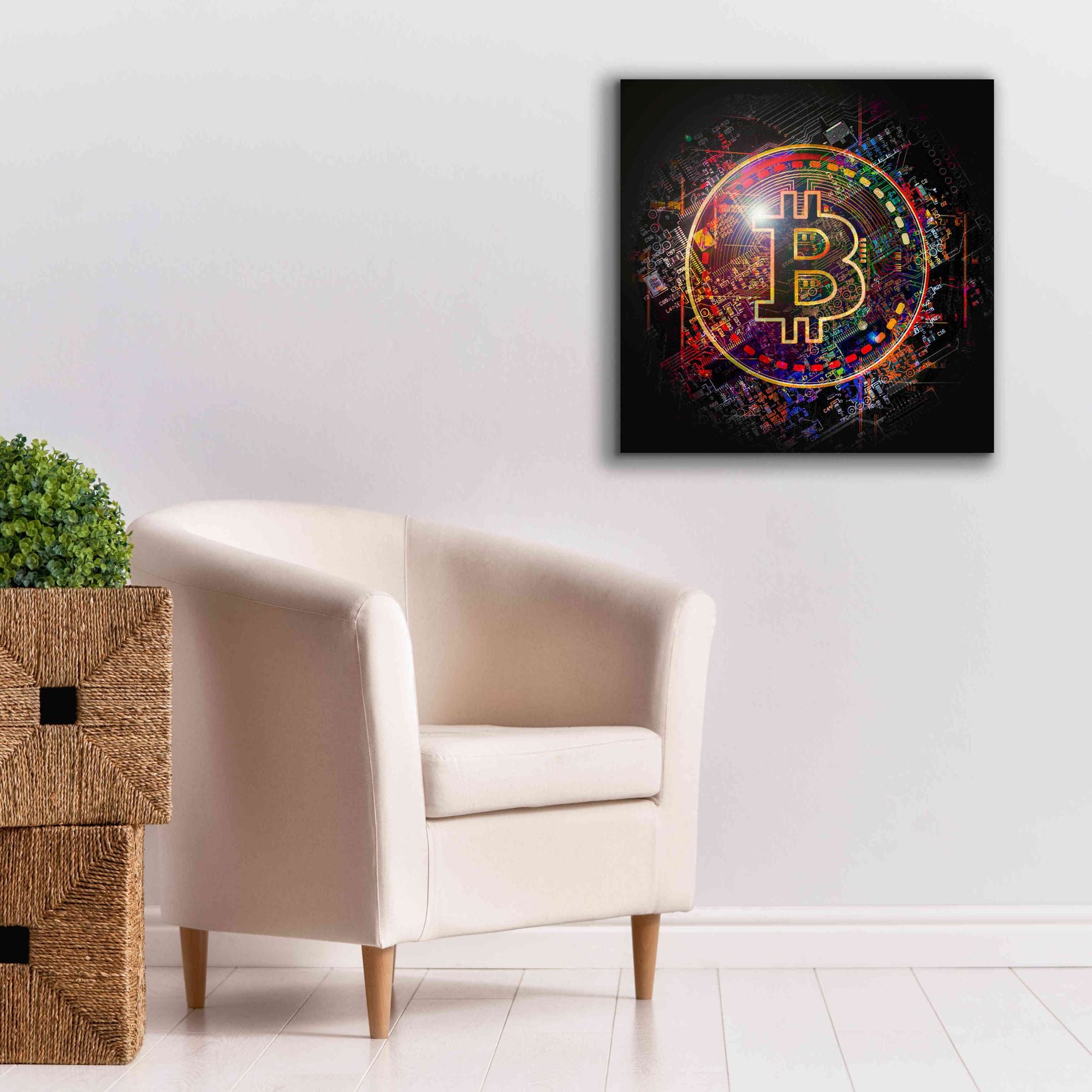 'Bitcoin Art' by Portfolio Giclee Canvas Wall Art,26x26