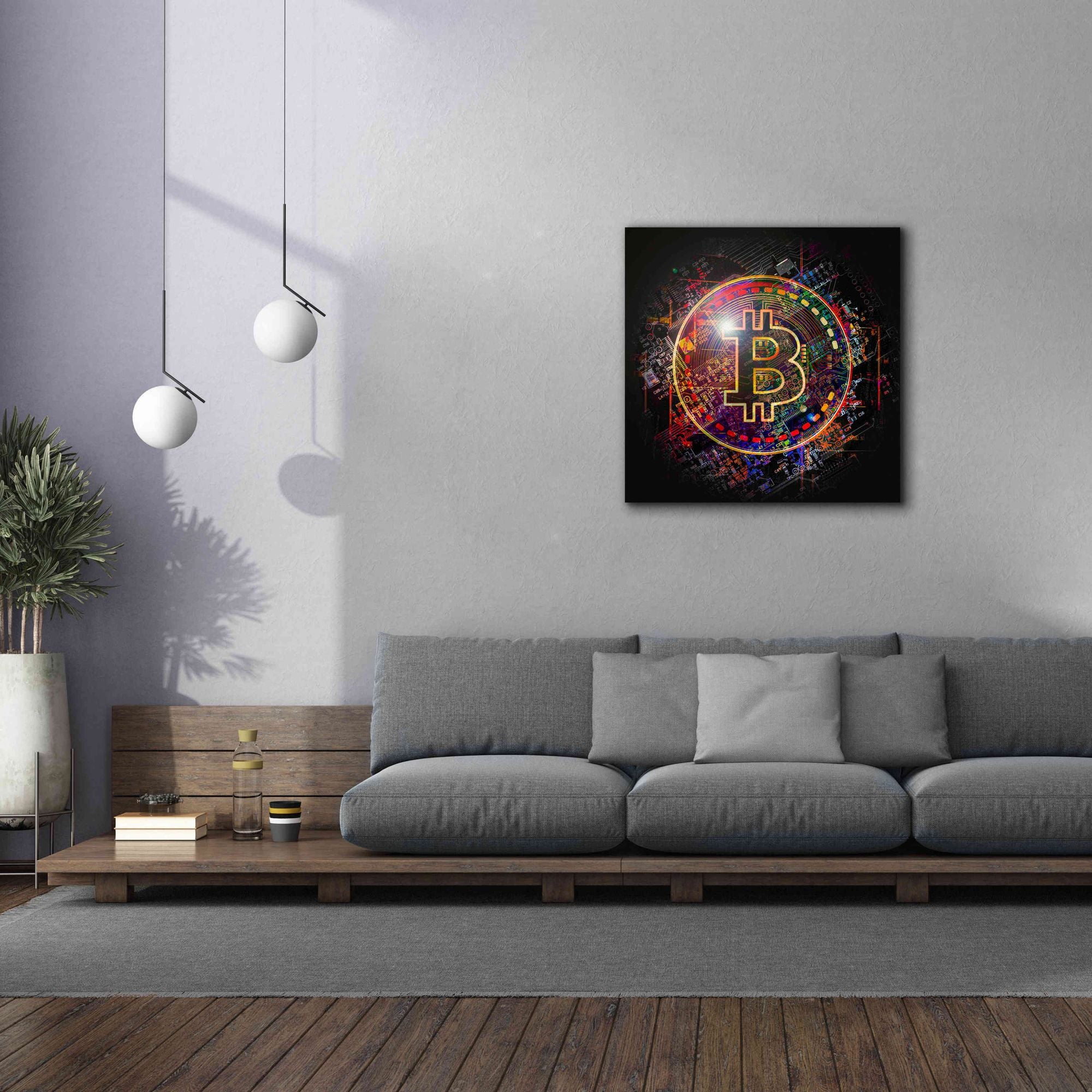 'Bitcoin Art' by Portfolio Giclee Canvas Wall Art,37x37