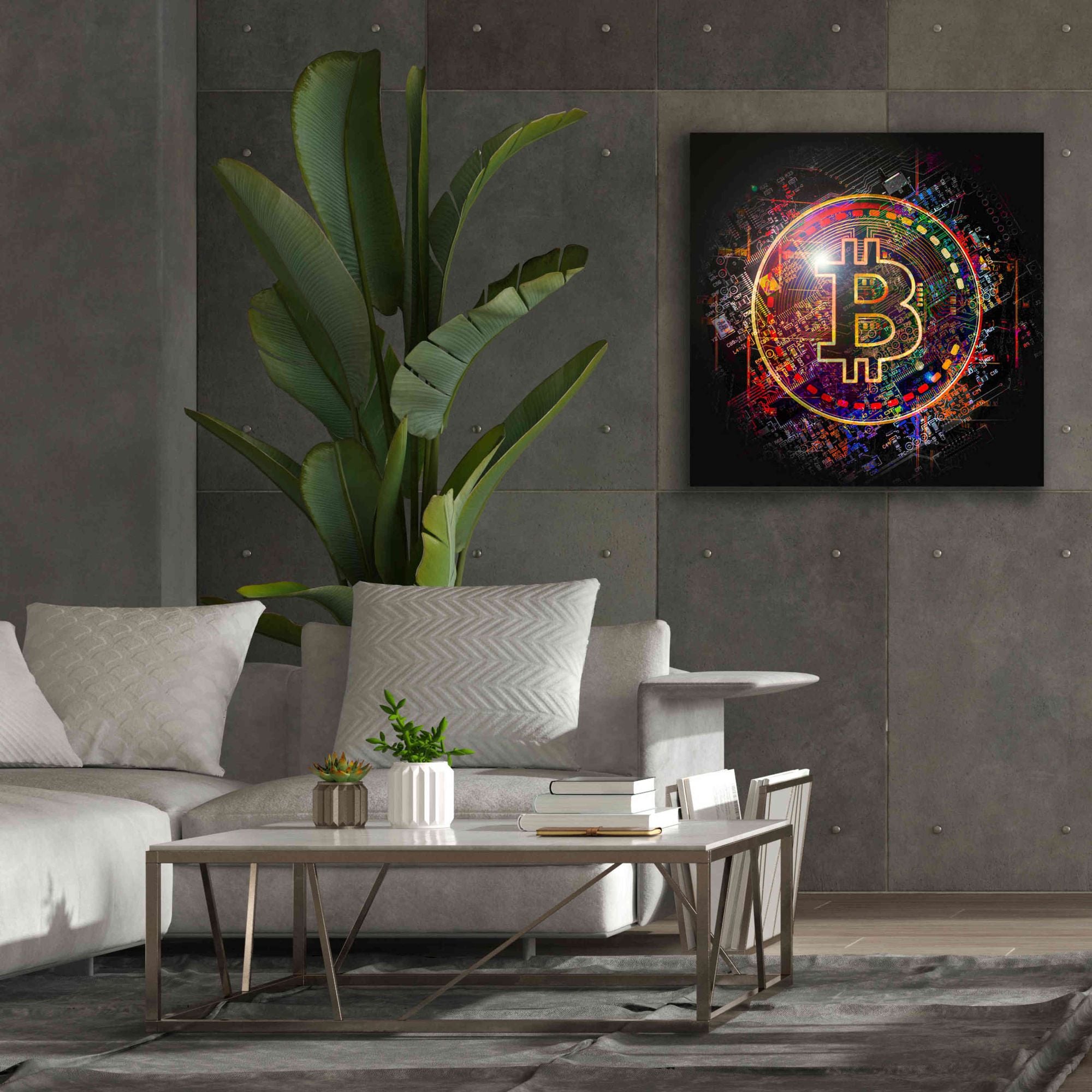 'Bitcoin Art' by Portfolio Giclee Canvas Wall Art,37x37