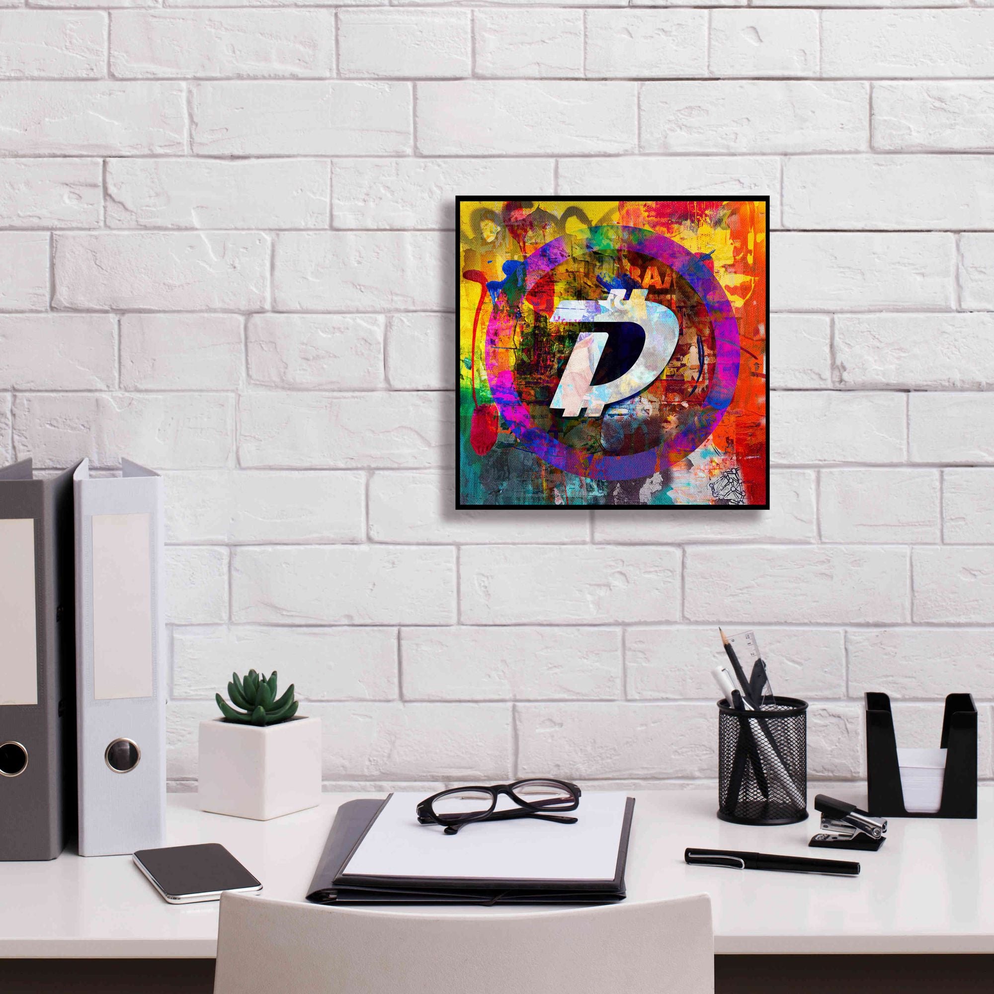 'Dgb Digibyte Crypto In Color' by Portfolio Giclee Canvas Wall Art,12x12