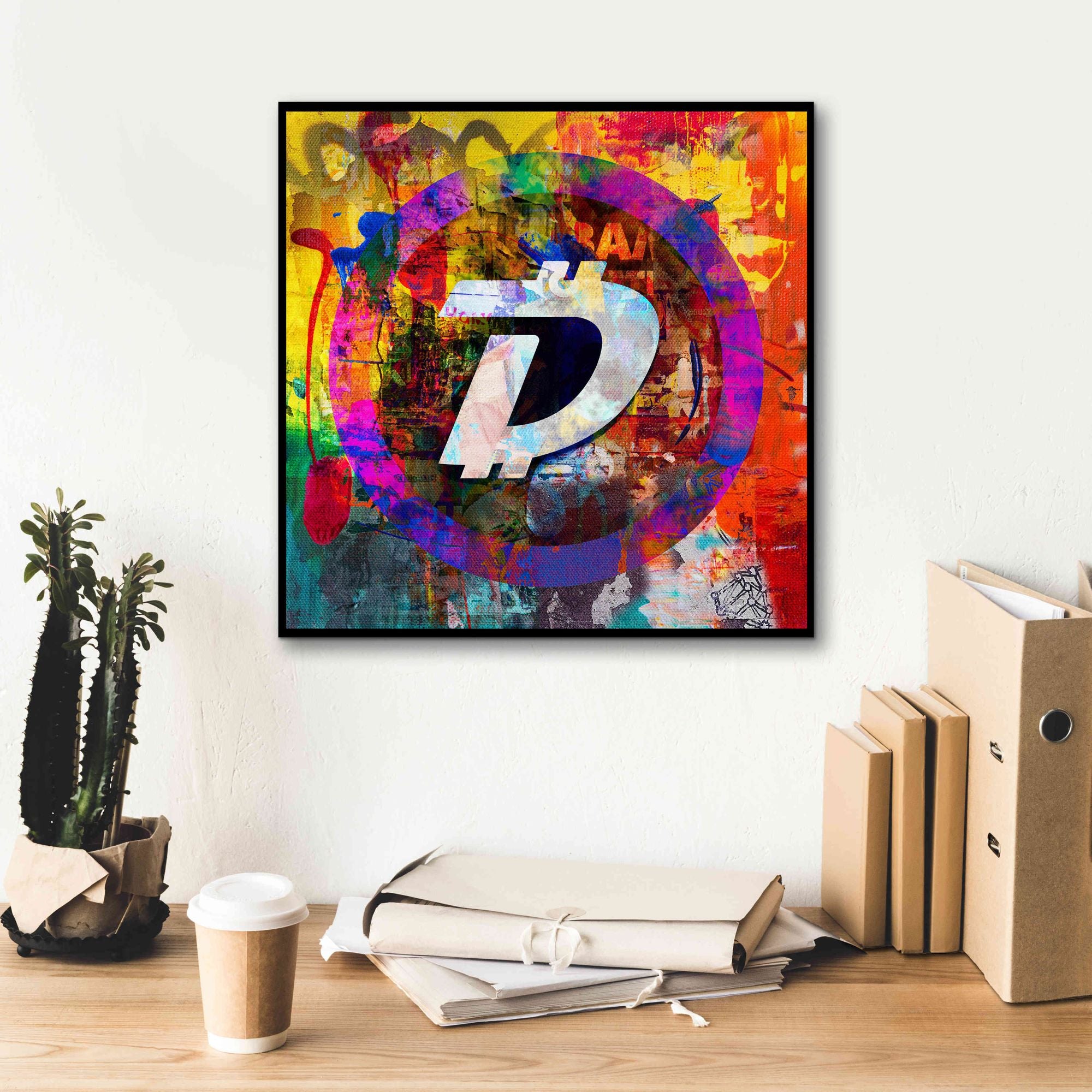 'Dgb Digibyte Crypto In Color' by Portfolio Giclee Canvas Wall Art,18x18