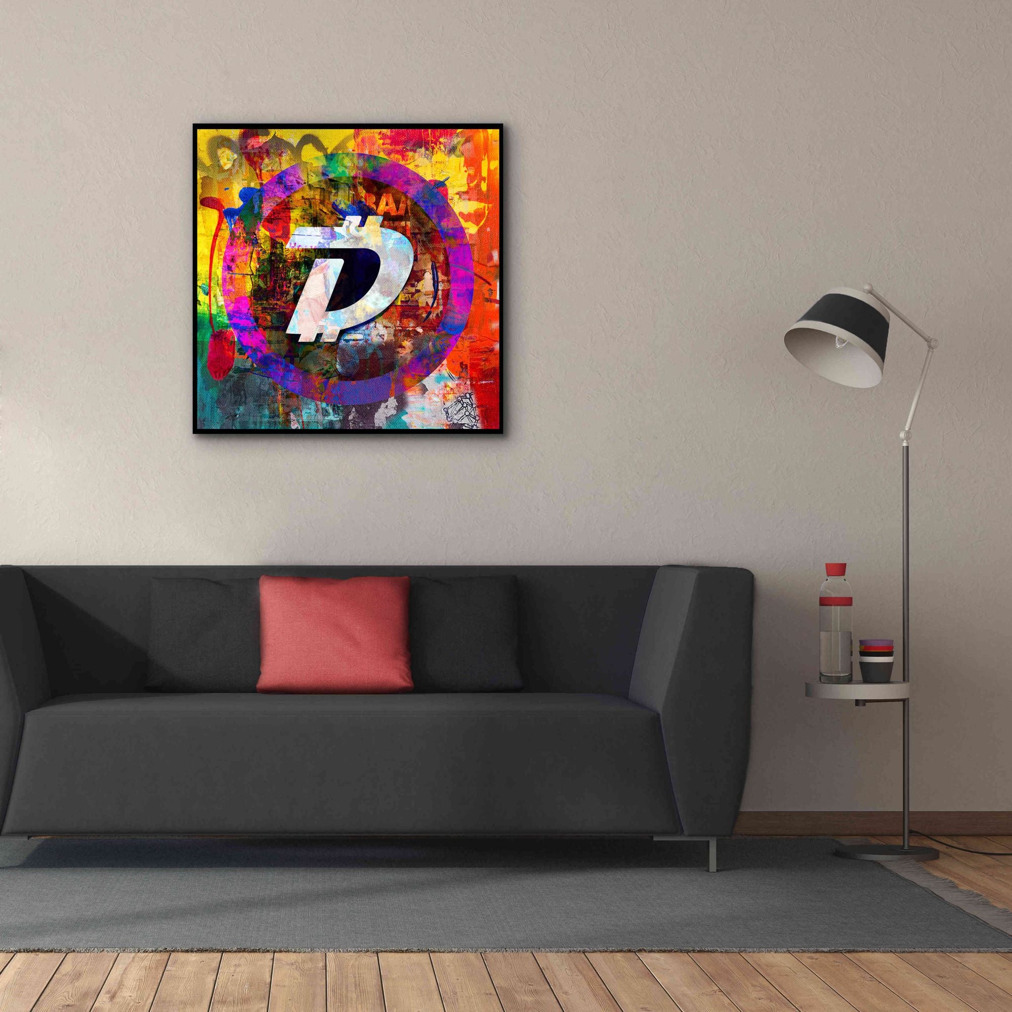 'Dgb Digibyte Crypto In Color' by Portfolio Giclee Canvas Wall Art,37x37