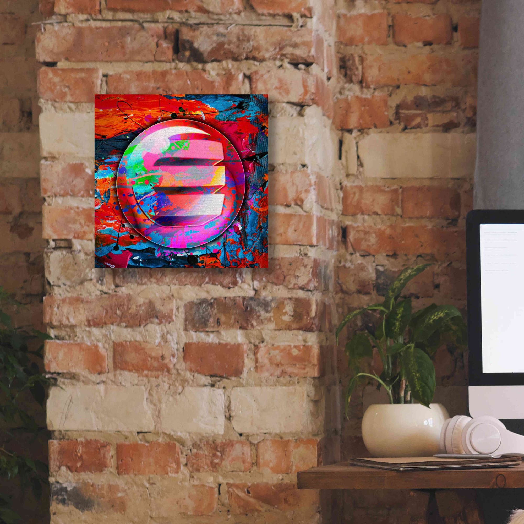 'Enj Enjin Crypto In Color' by Portfolio Giclee Canvas Wall Art,12x12