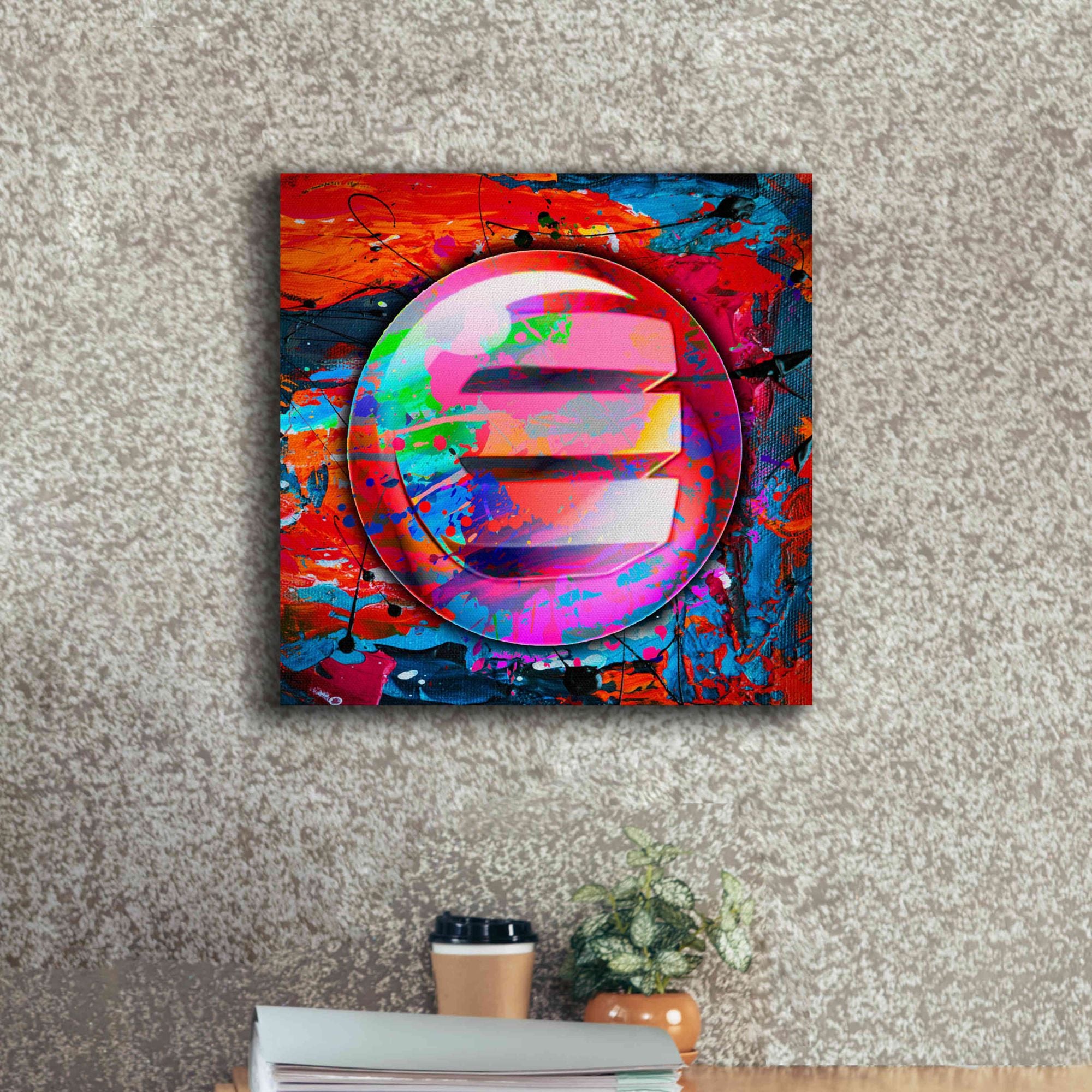 'Enj Enjin Crypto In Color' by Portfolio Giclee Canvas Wall Art,18x18
