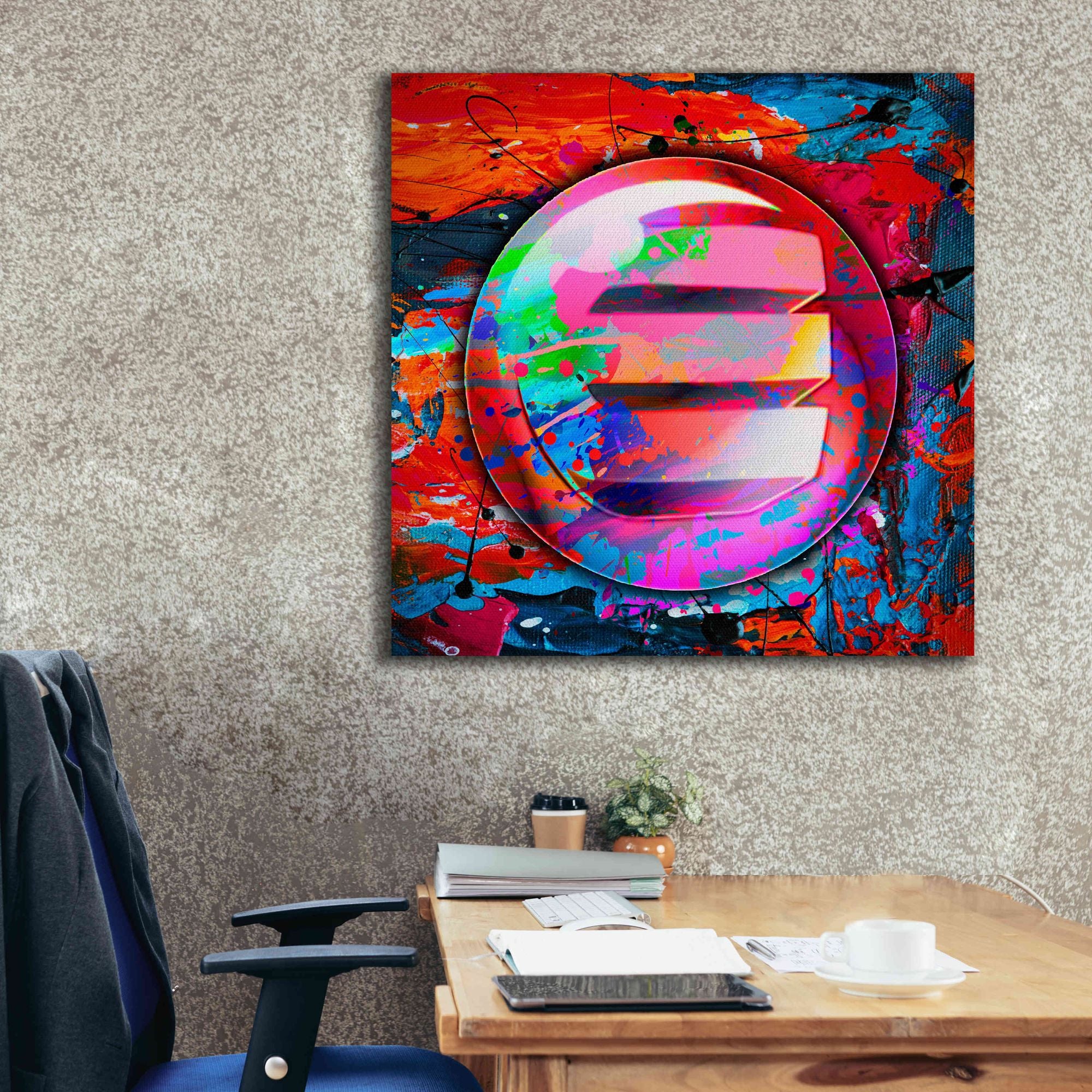 'Enj Enjin Crypto In Color' by Portfolio Giclee Canvas Wall Art,37x37
