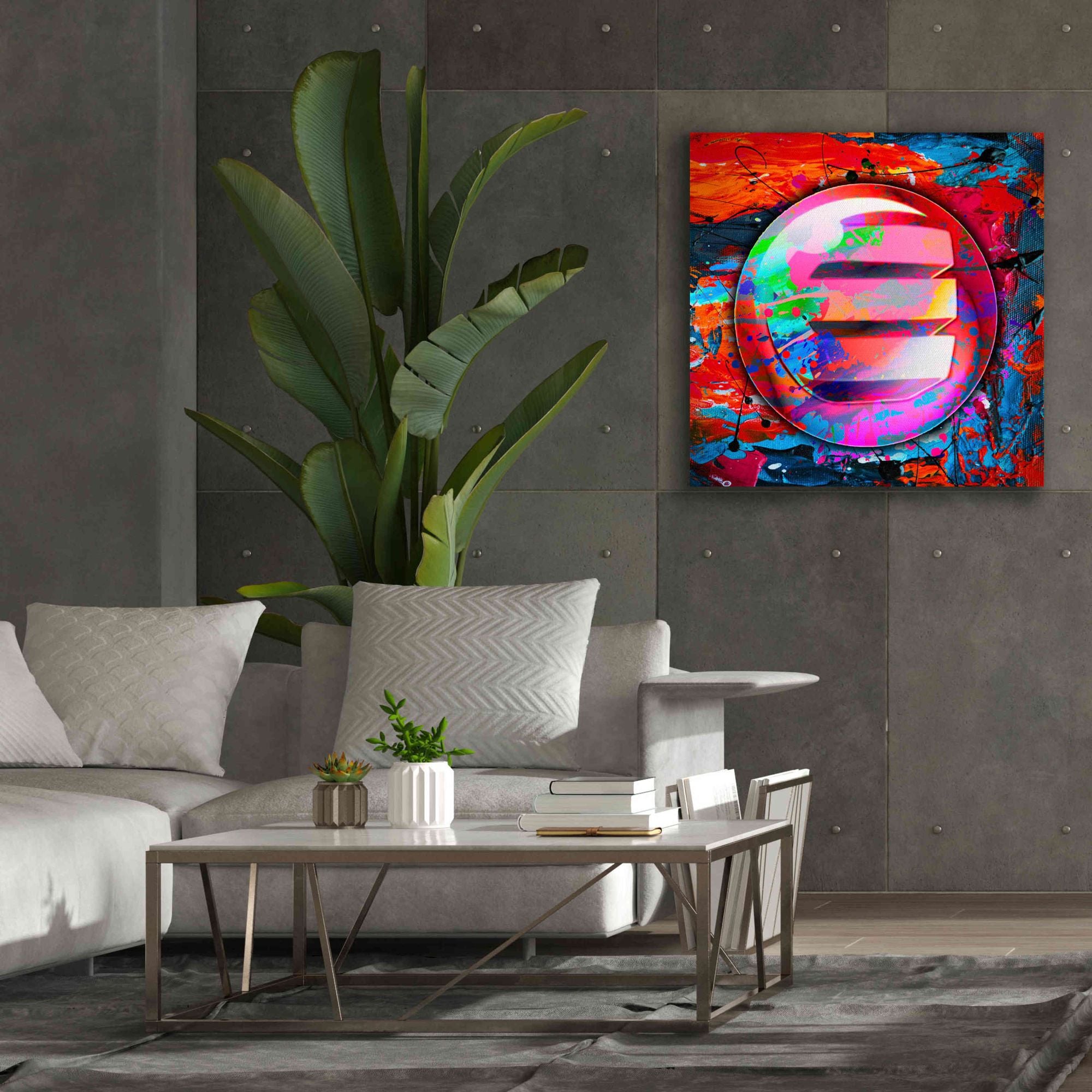 'Enj Enjin Crypto In Color' by Portfolio Giclee Canvas Wall Art,37x37