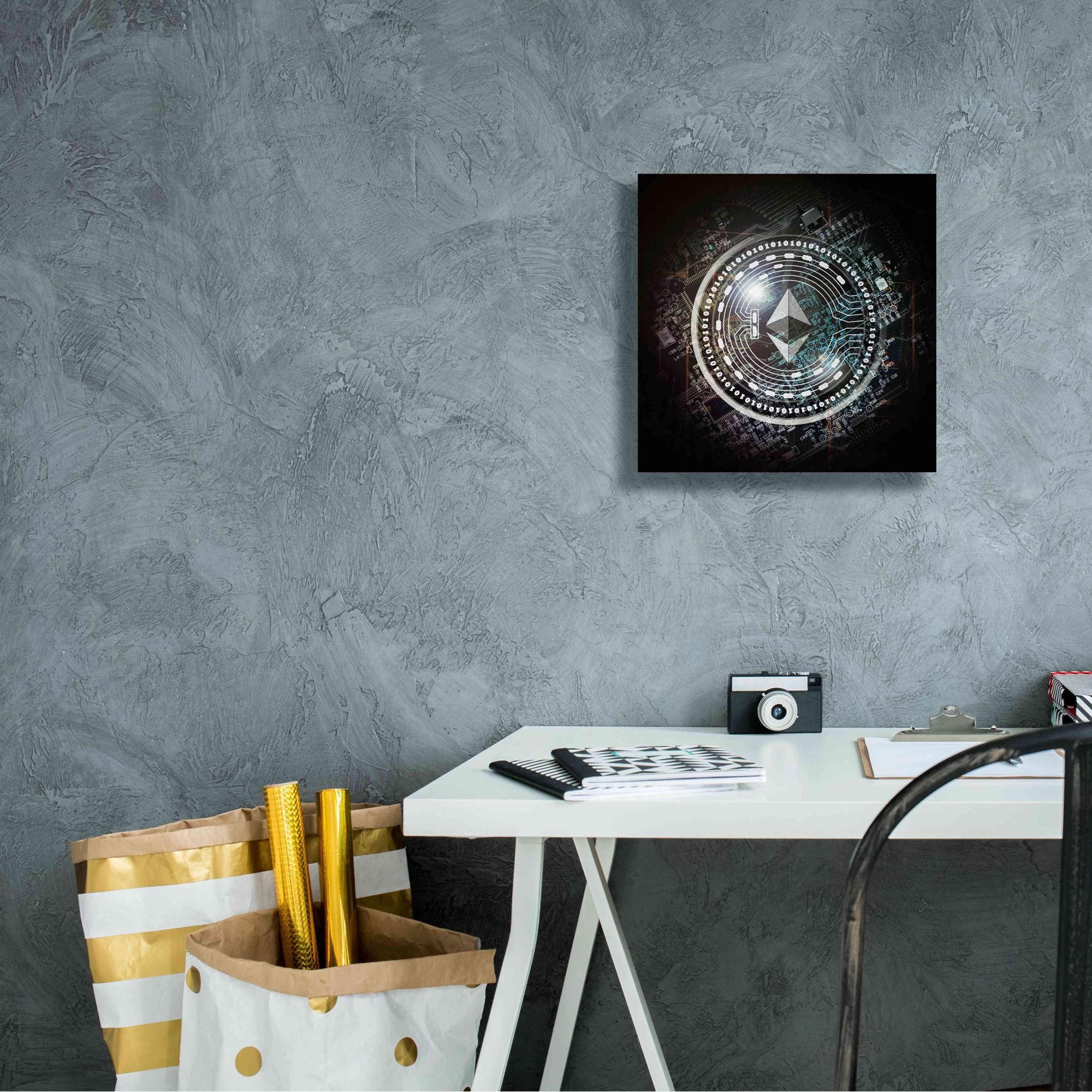 'Eth Ethereum Crypto Coin' by Portfolio Giclee Canvas Wall Art,12x12