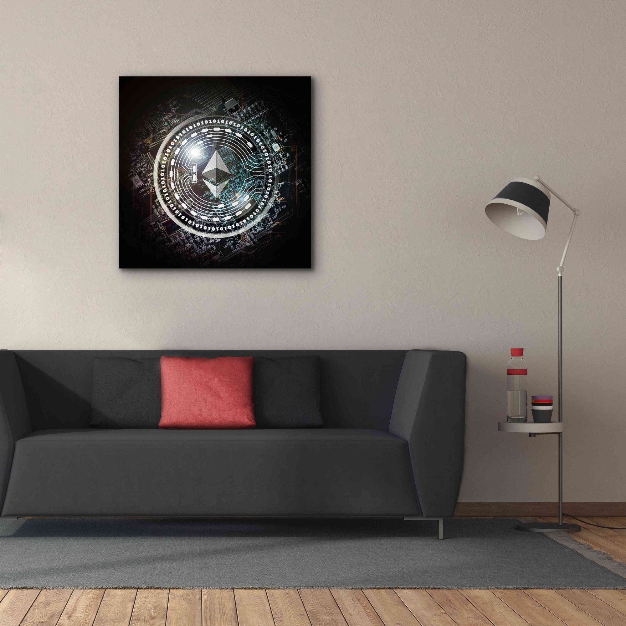 'Eth Ethereum Crypto Coin' by Portfolio Giclee Canvas Wall Art,37x37