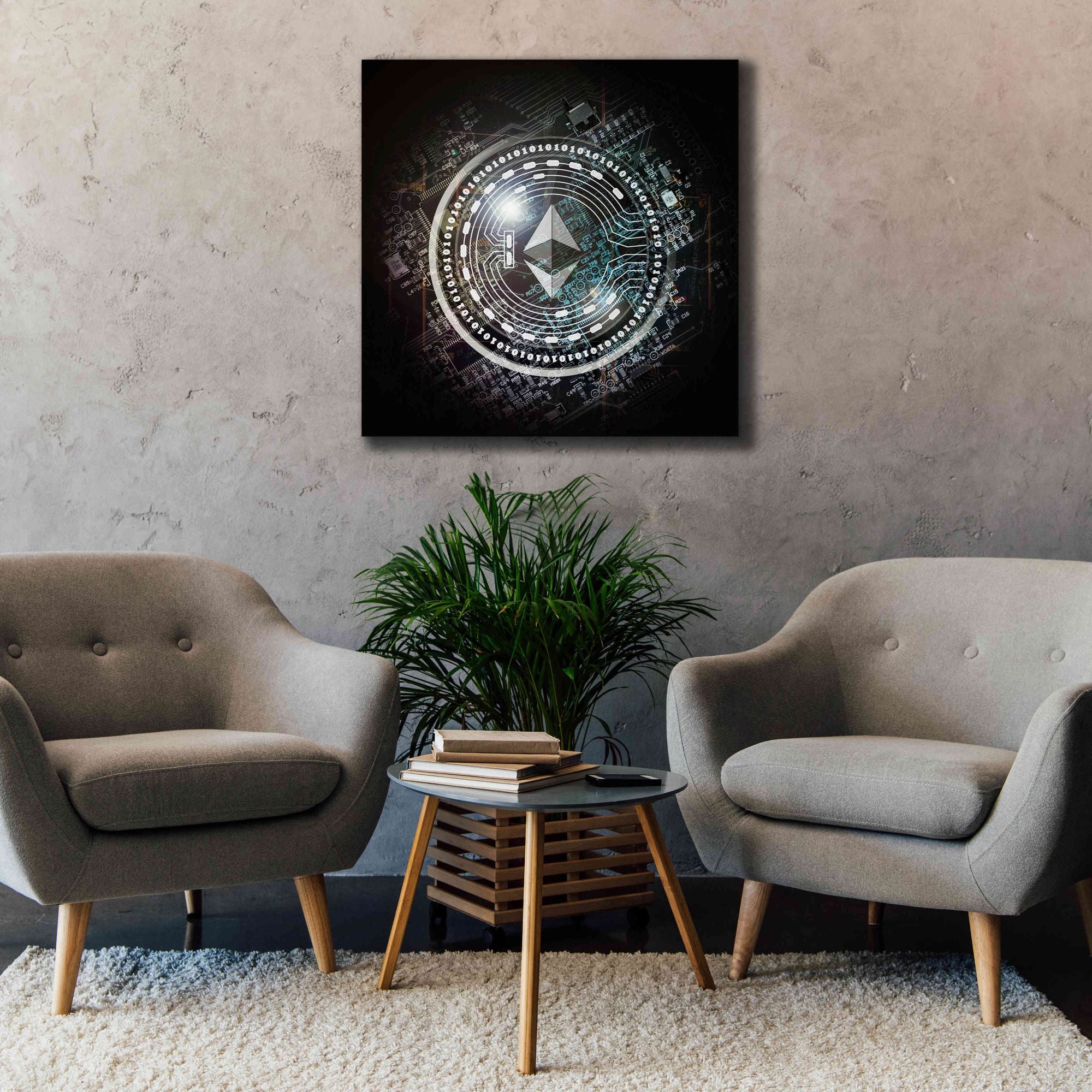'Eth Ethereum Crypto Coin' by Portfolio Giclee Canvas Wall Art,37x37