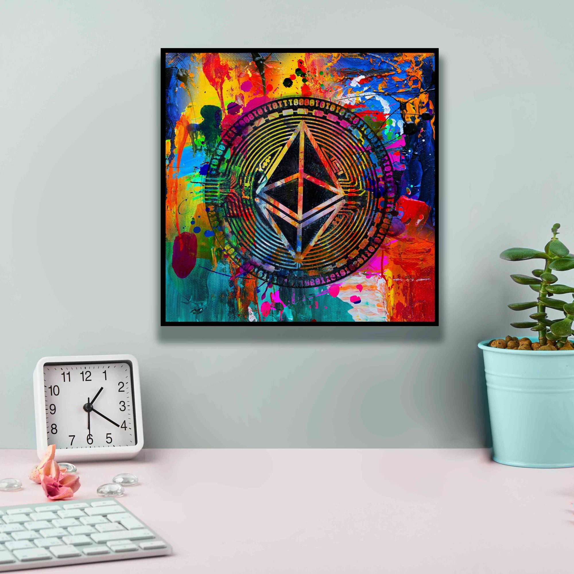 'Eth Ethereum Crypto In Color' by Portfolio Giclee Canvas Wall Art,12x12