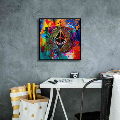Image of 'Eth Ethereum Crypto In Color' by Portfolio Giclee Canvas Wall Art,18x18