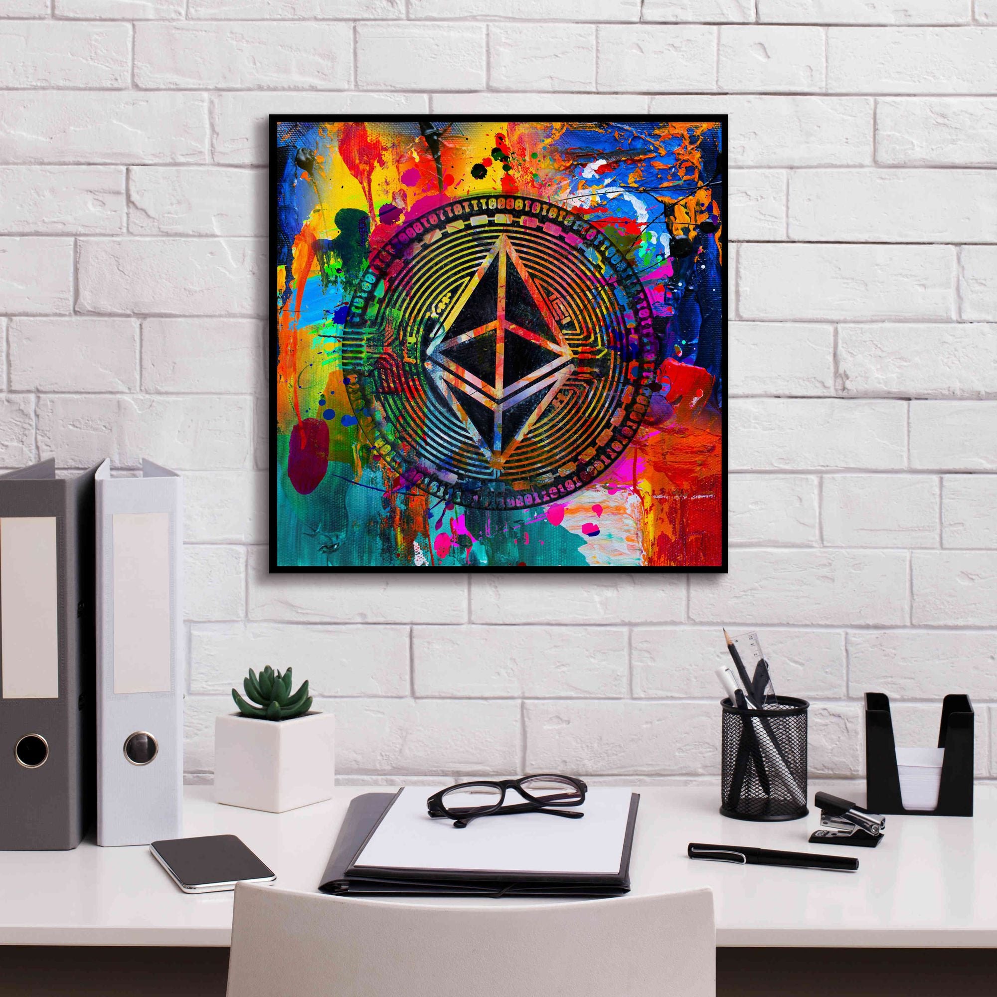 'Eth Ethereum Crypto In Color' by Portfolio Giclee Canvas Wall Art,18x18