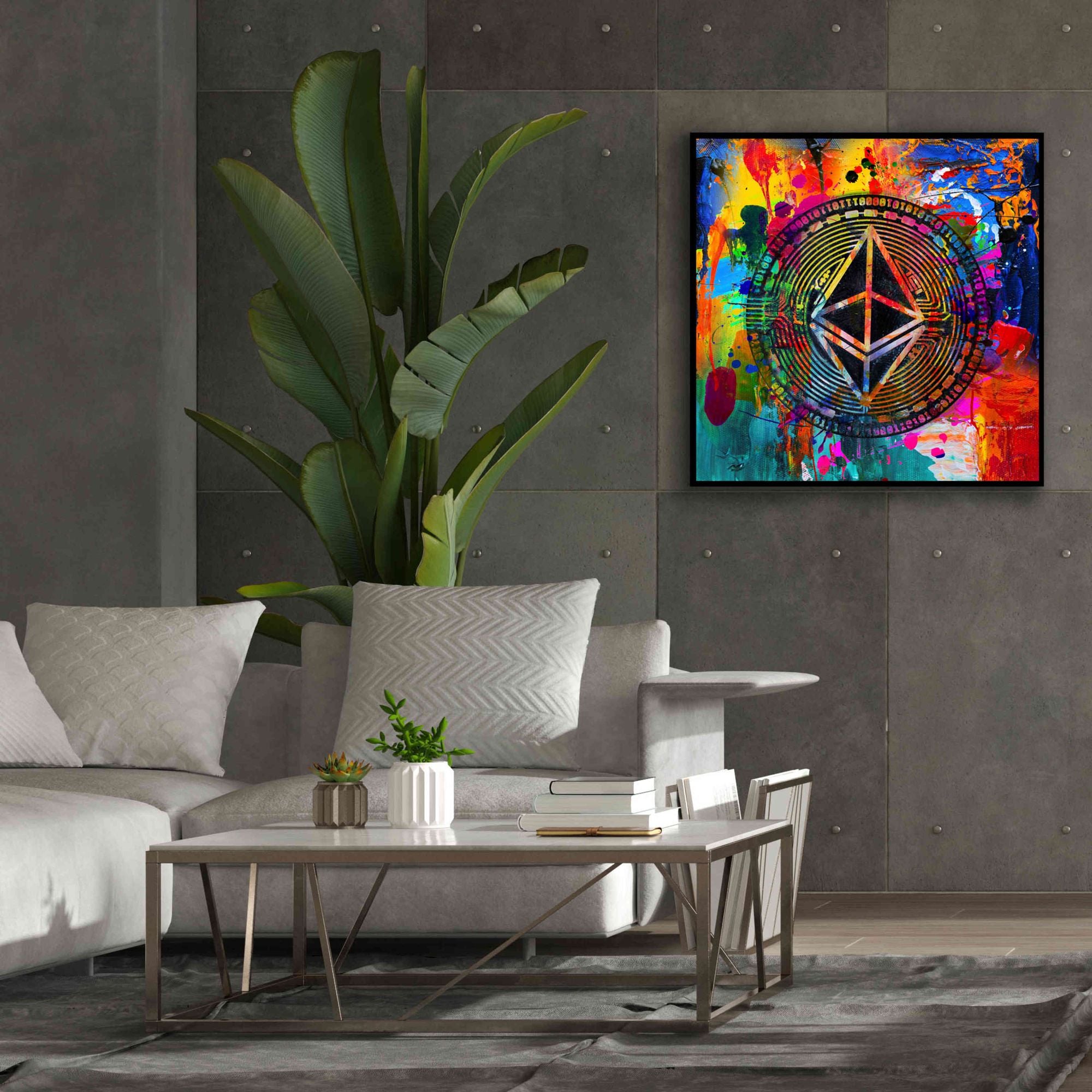 'Eth Ethereum Crypto In Color' by Portfolio Giclee Canvas Wall Art,37x37