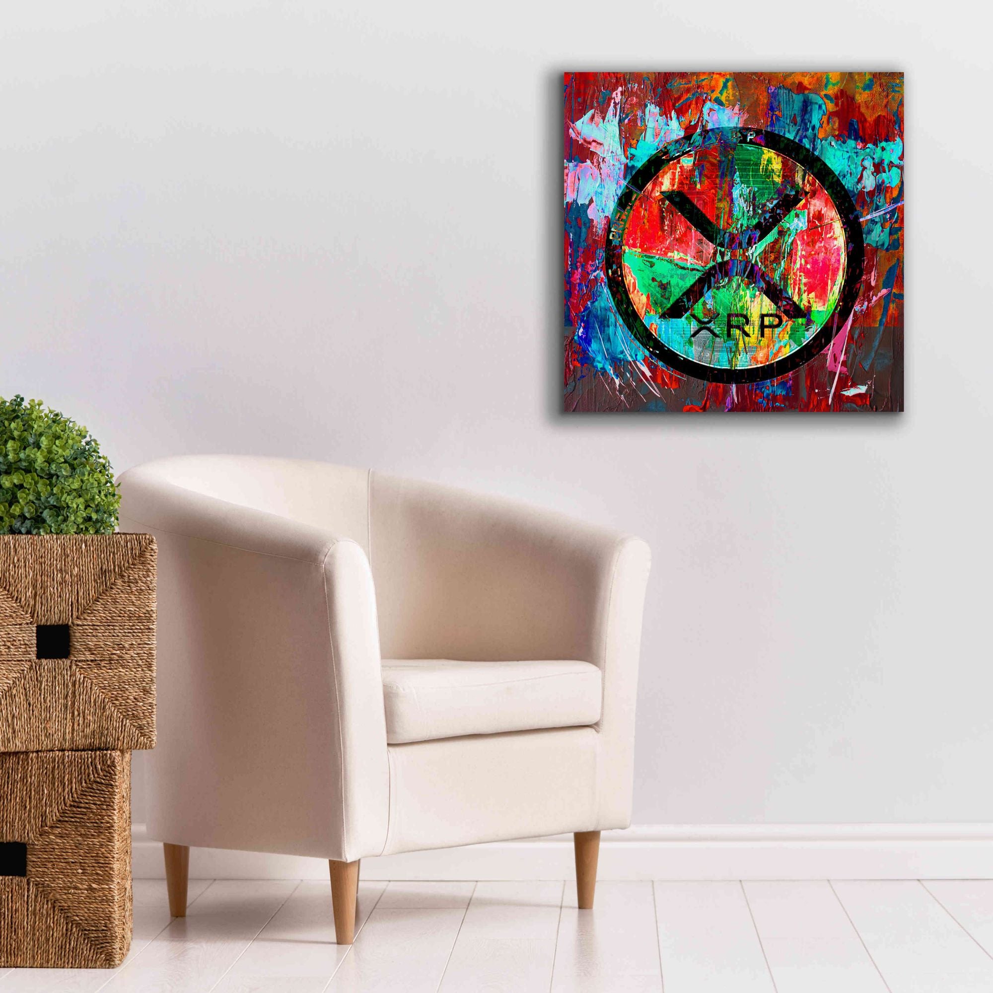 'Xrp Crypto In Color' by Portfolio Giclee Canvas Wall Art,26x26