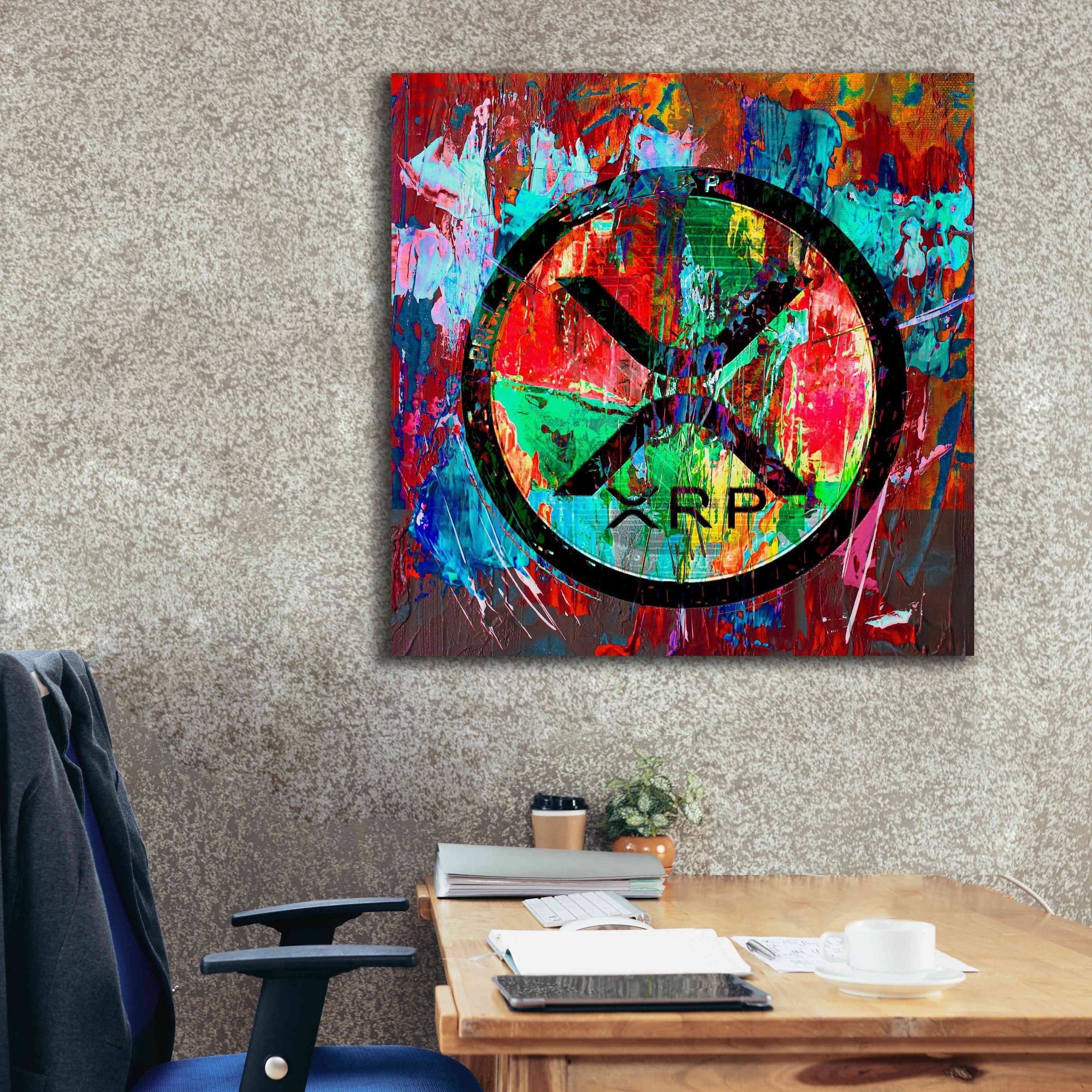 'Xrp Crypto In Color' by Portfolio Giclee Canvas Wall Art,37x37