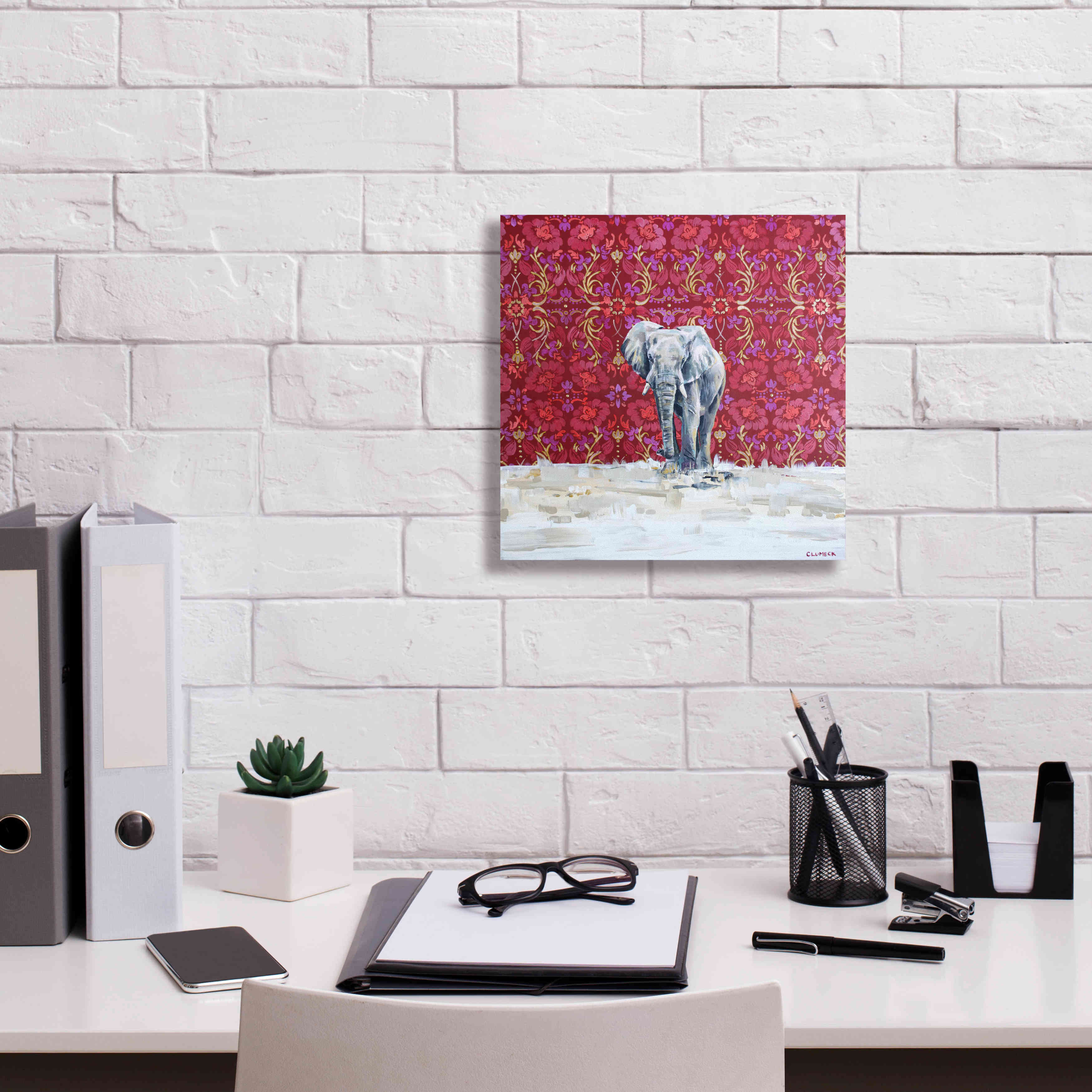 'Elephant by Alana Clumeck Giclee Canvas Wall Art,12x12