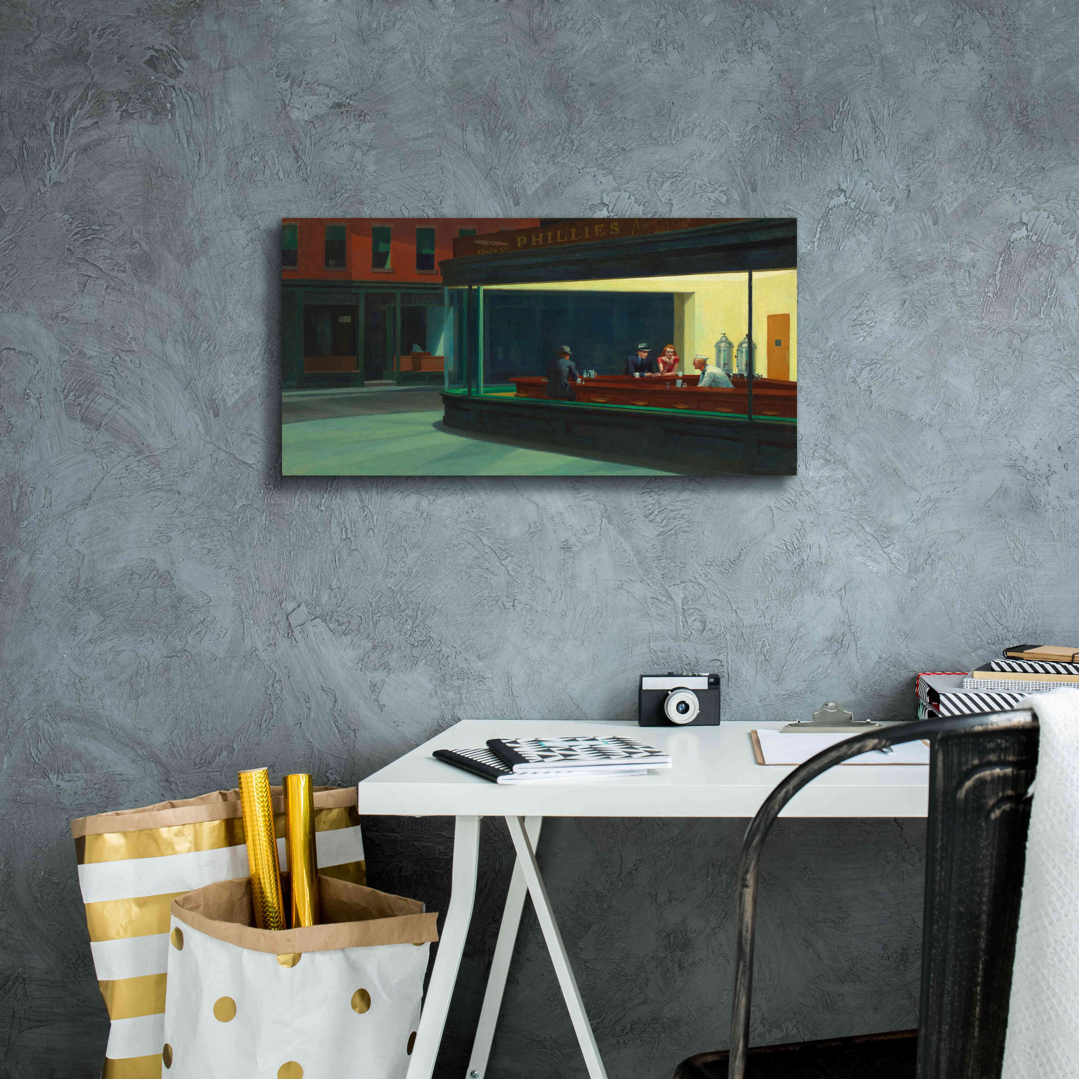 'Nighthawks, 1942' by Edward Hopper, Giclee Canvas Wall Art,24x12