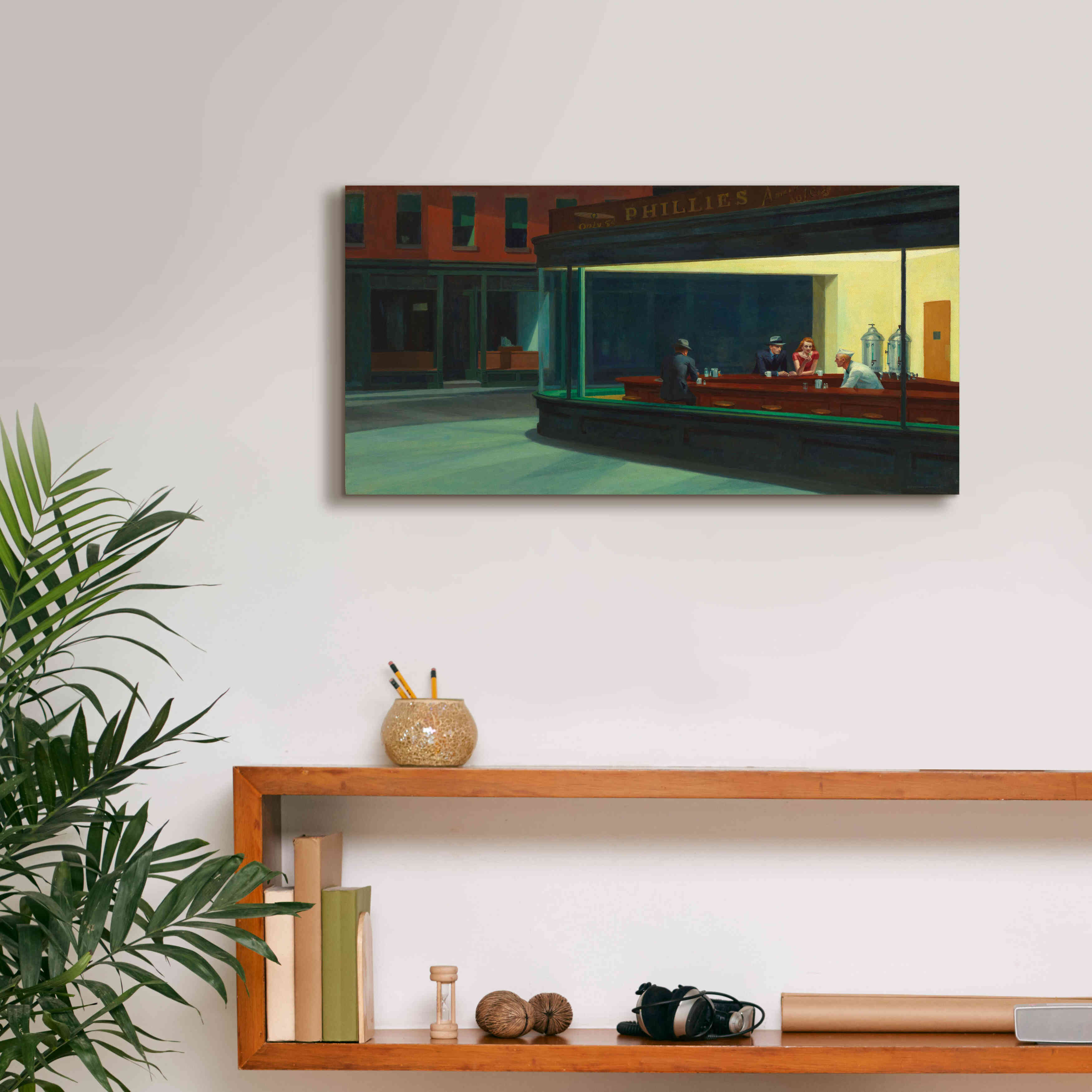 'Nighthawks, 1942' by Edward Hopper, Giclee Canvas Wall Art,24x12