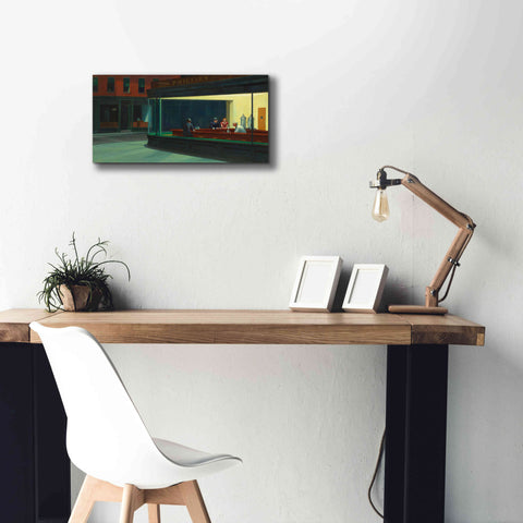 Image of 'Nighthawks, 1942' by Edward Hopper, Giclee Canvas Wall Art,24x12