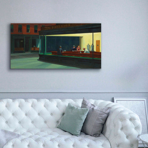 Image of 'Nighthawks, 1942' by Edward Hopper, Giclee Canvas Wall Art,60x30