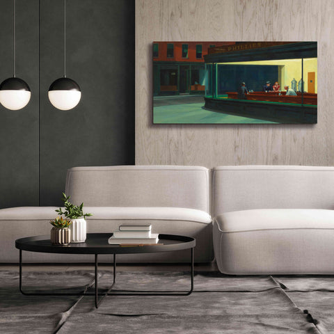 Image of 'Nighthawks, 1942' by Edward Hopper, Giclee Canvas Wall Art,60x30
