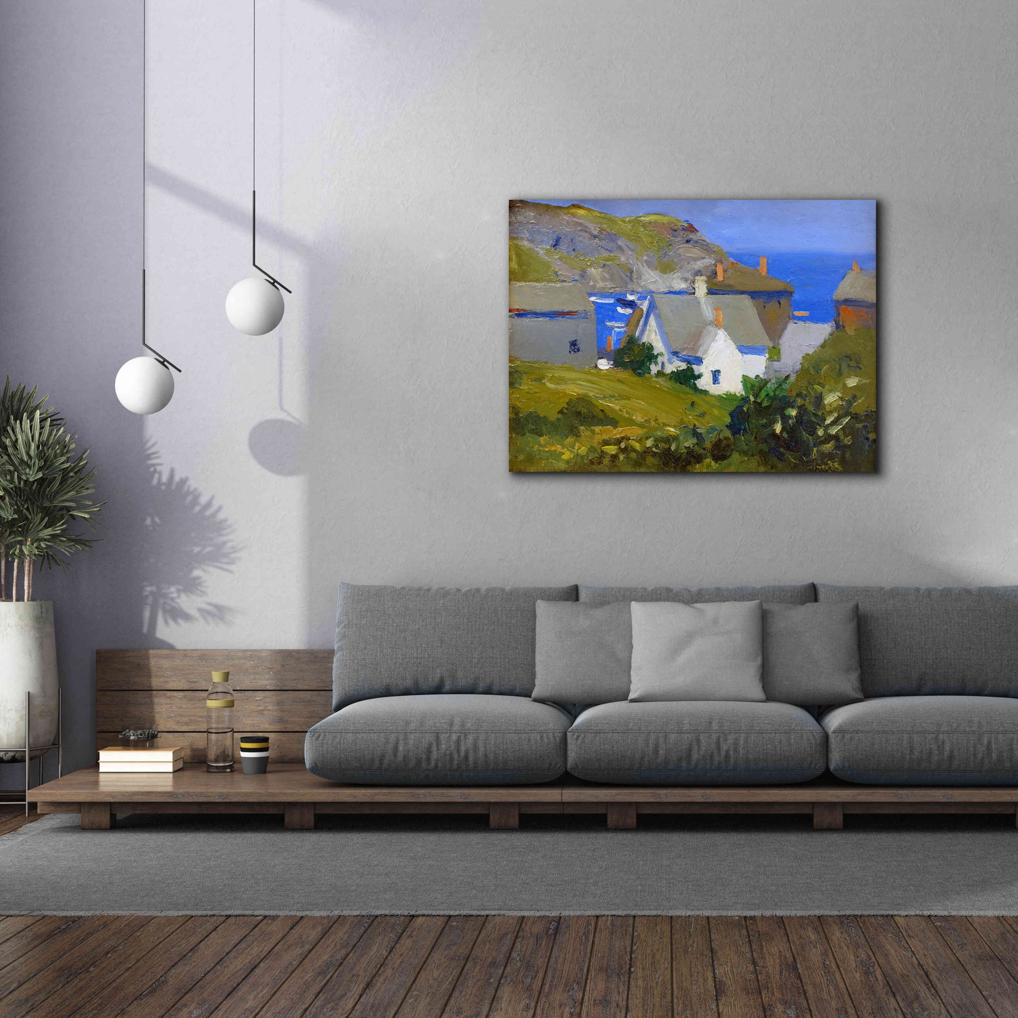 'Monhegan Houses, Maine, 1916-1919' by Edward Hopper, Giclee Canvas Wall Art,54x40