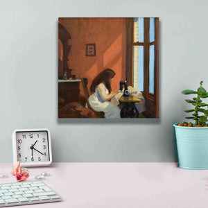 'Girl At Sewing Maching, 1921' by Edward Hopper, Giclee Canvas Wall Art,12x12