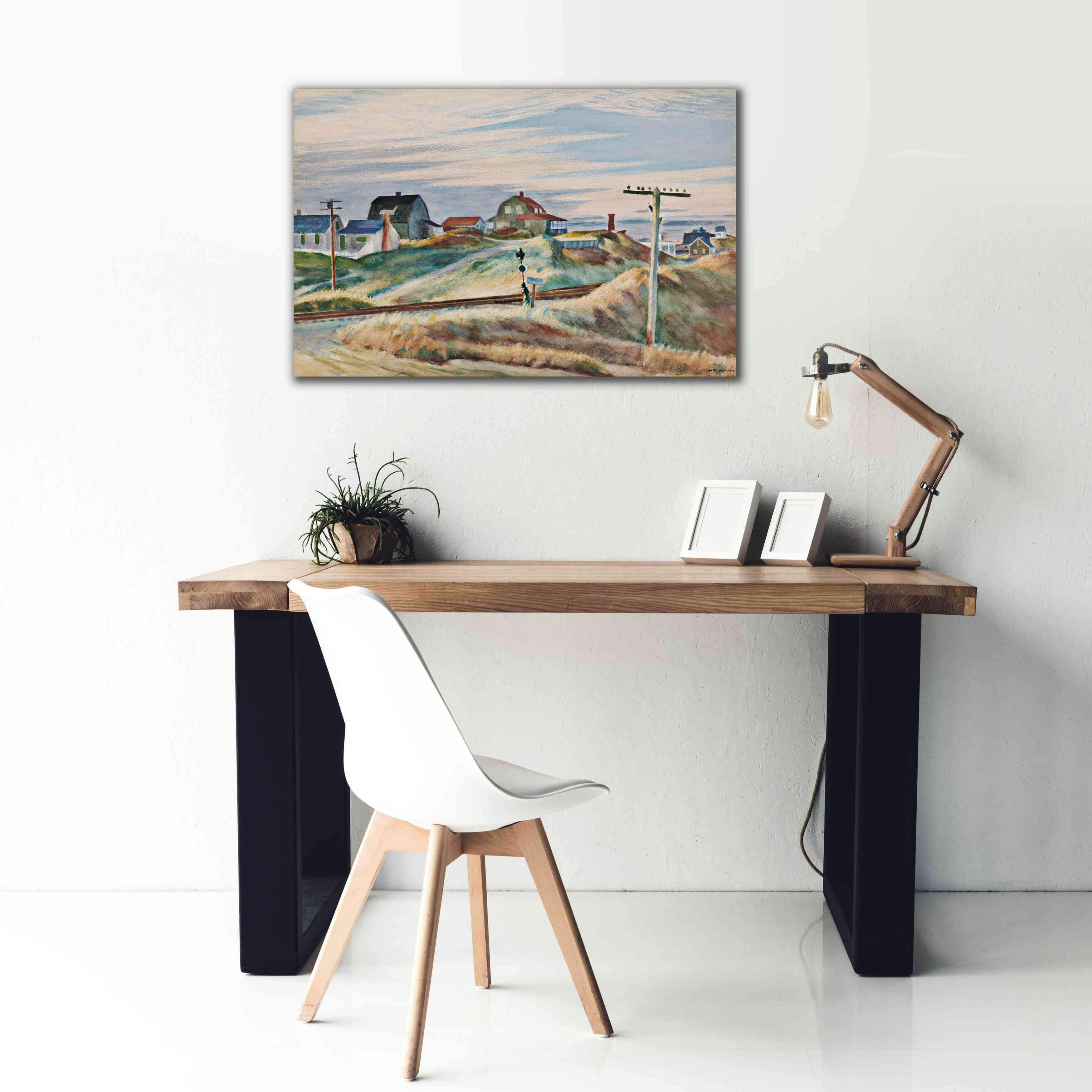 'Cottages at North Truro' by Edward Hopper, Giclee Canvas Wall Art,40x26