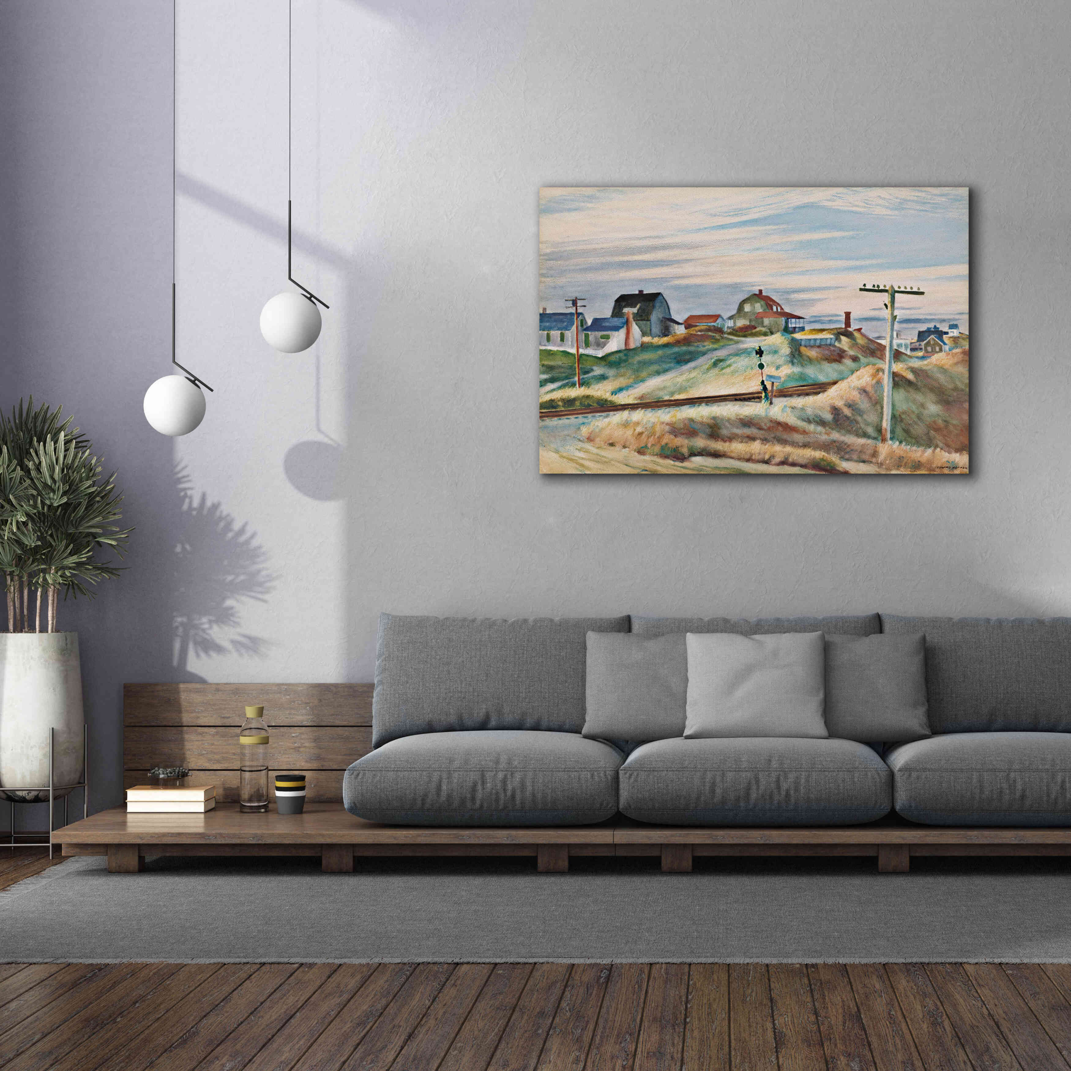 'Cottages at North Truro' by Edward Hopper, Giclee Canvas Wall Art,60x40