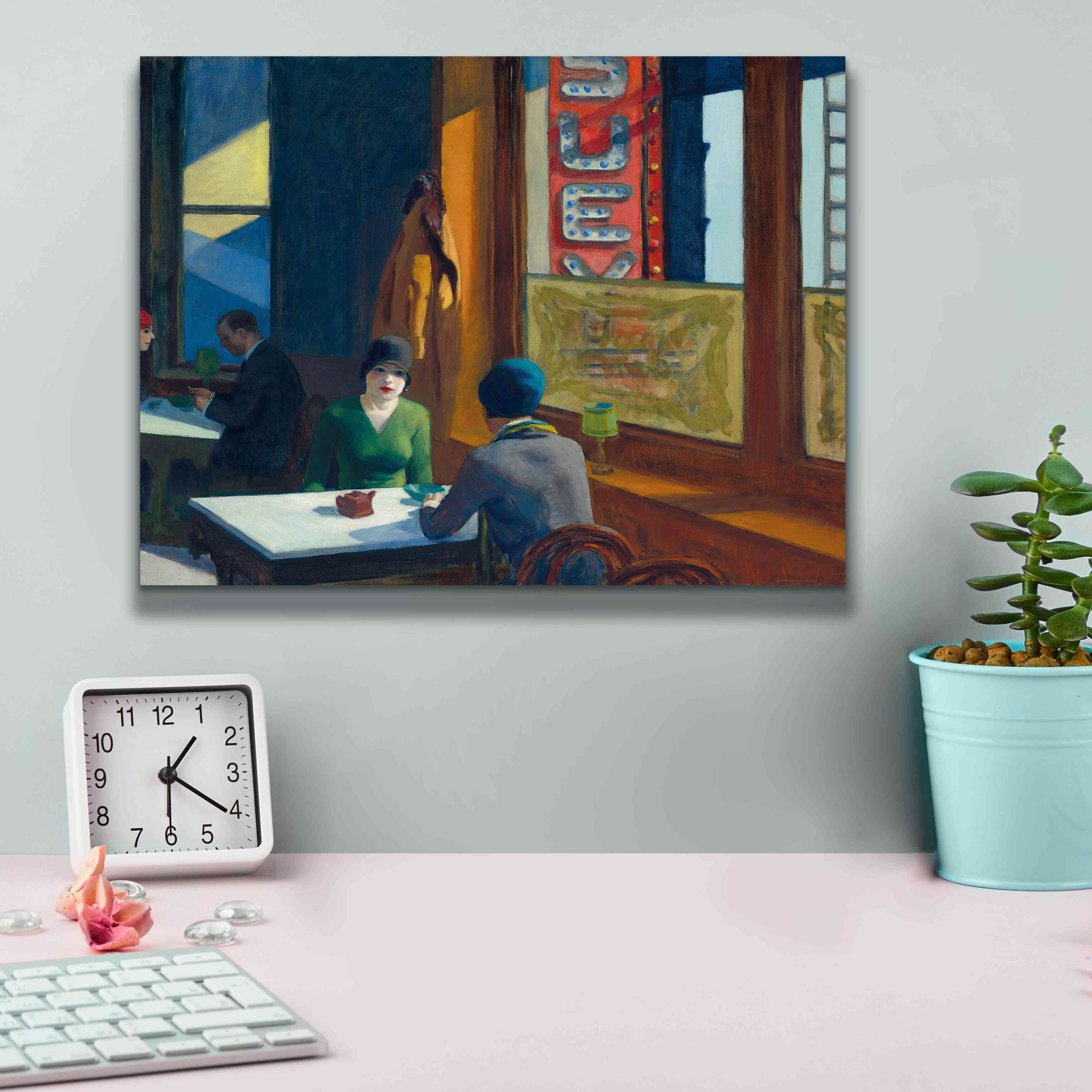 'Chop Suey' by Edward Hopper, Giclee Canvas Wall Art,16x12