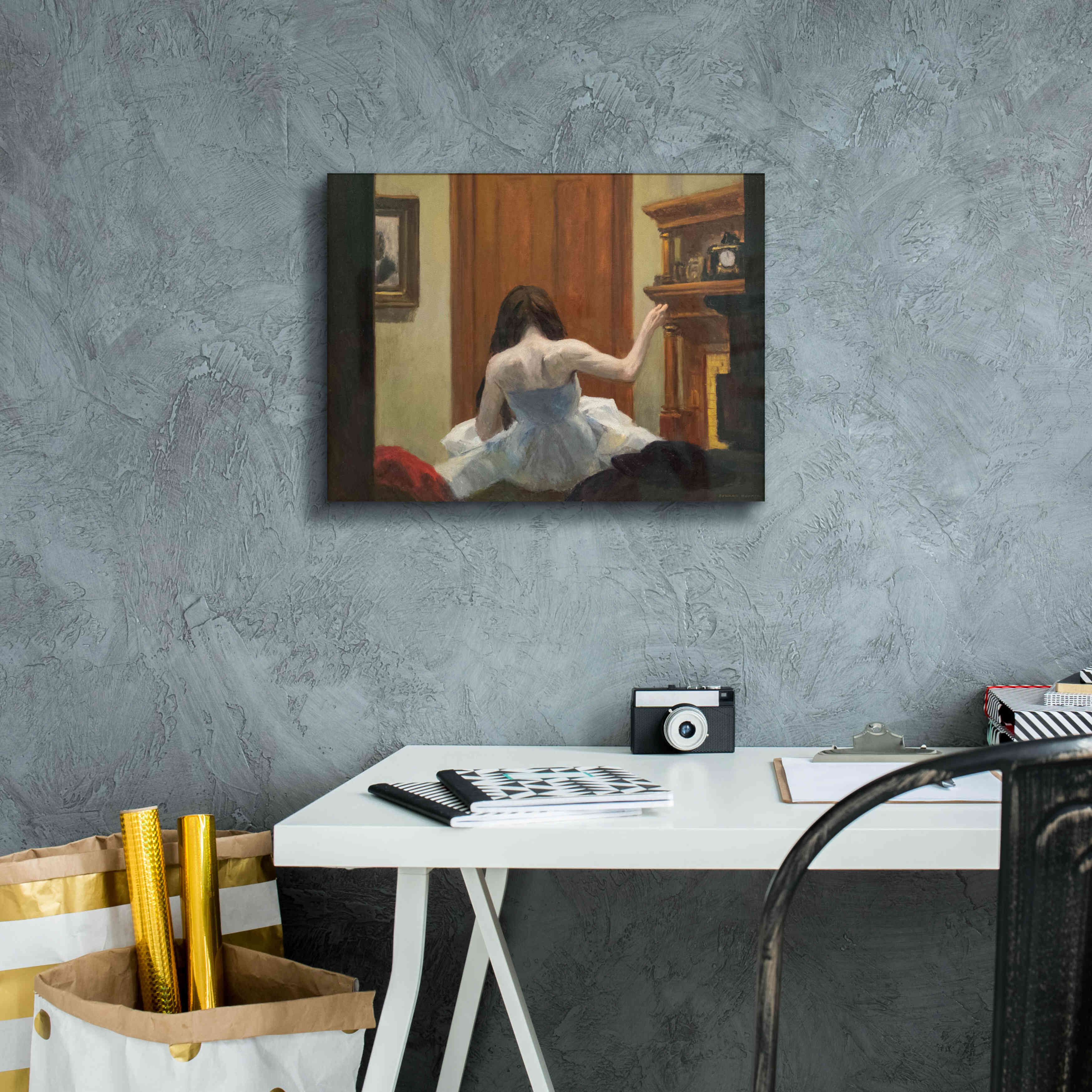 'New York Interior, c. 1921' by Edward Hopper, Giclee Canvas Wall Art,16x12