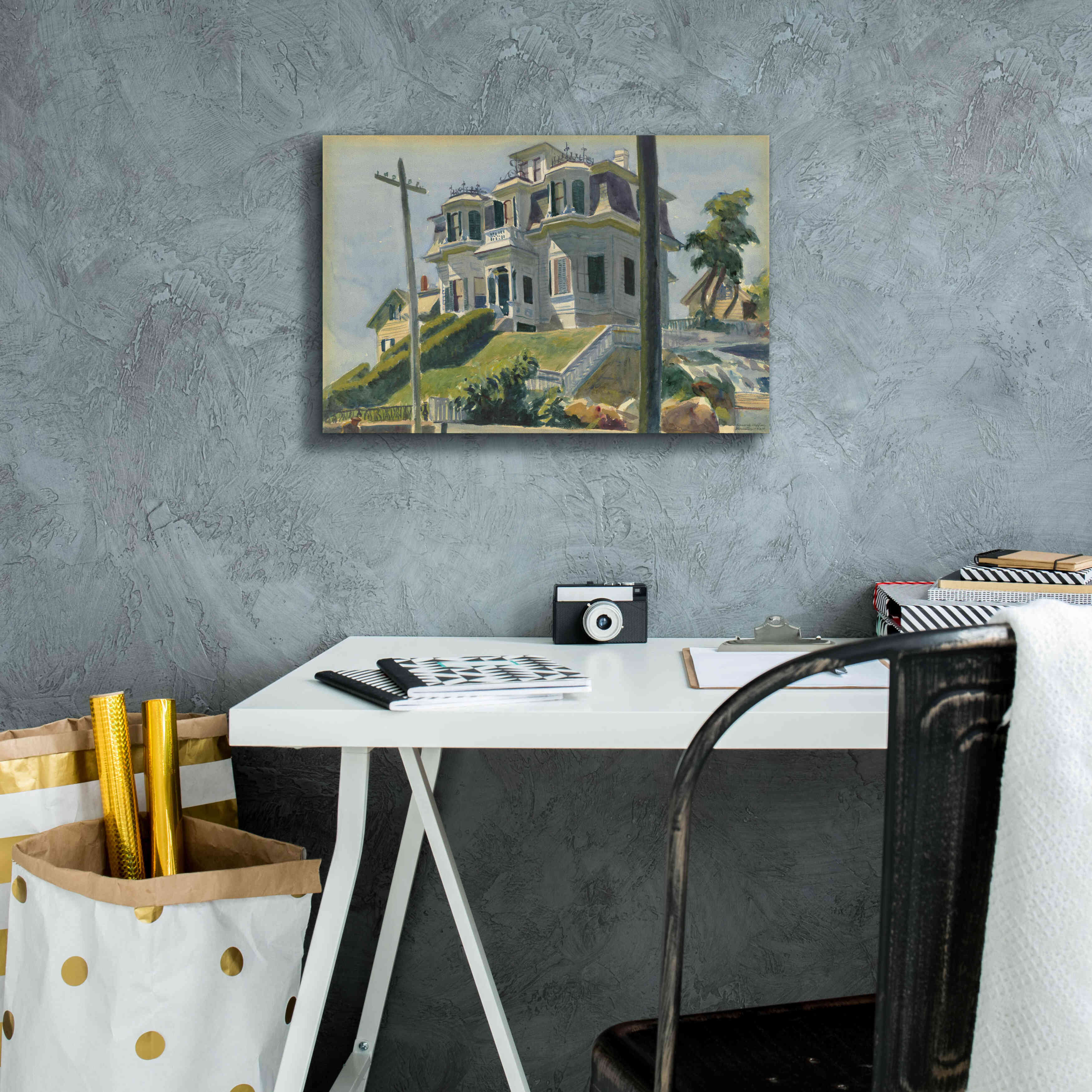 'Haskell's House, 1924' by Edward Hopper, Giclee Canvas Wall Art,18x12
