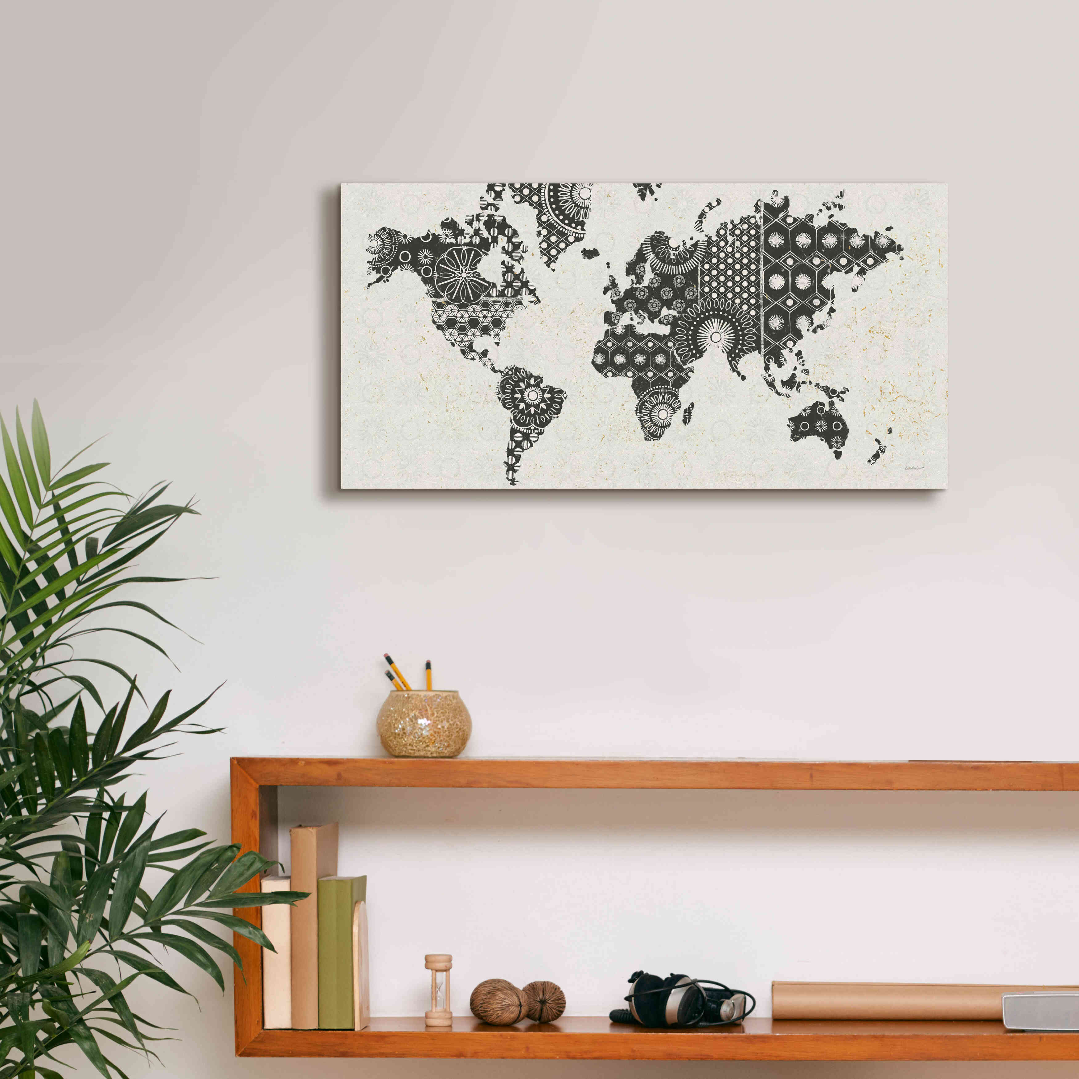 'Kami Map - No Border' by Kathrine Lovell, Canvas Wall Art,24x12