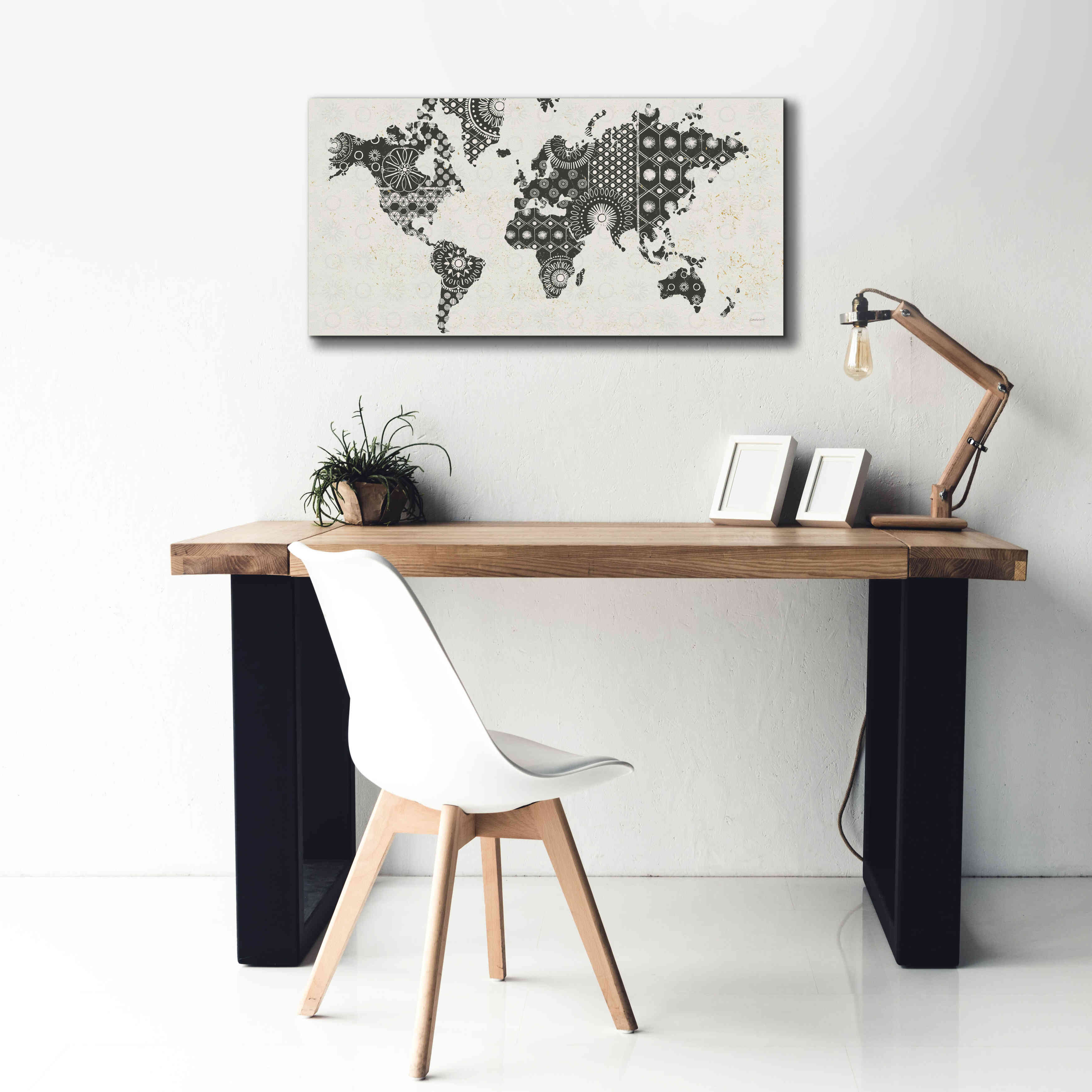 'Kami Map - No Border' by Kathrine Lovell, Canvas Wall Art,40x20