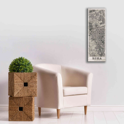 Image of 'Roma Map Panel on Wood' by Wild Apple Portfolio, Canvas Wall Art,12x36