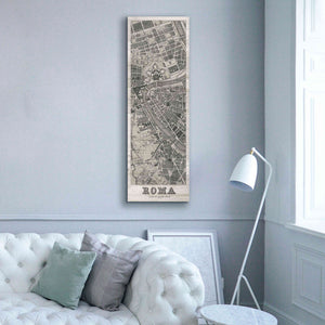 'Roma Map Panel on Wood' by Wild Apple Portfolio, Canvas Wall Art,20x60