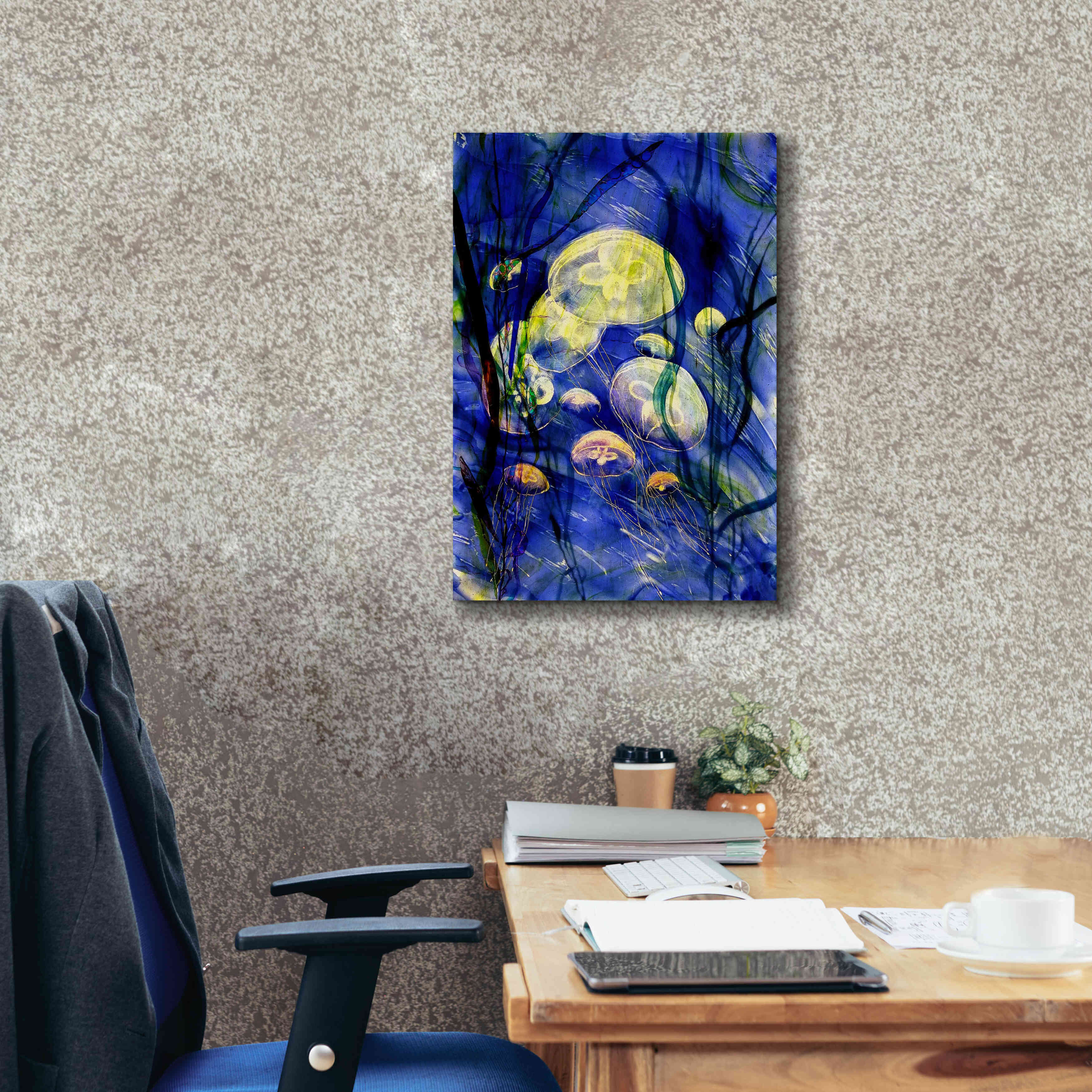 'Swimming With The Jellies' by Rita Shimelfarb, Giclee Canvas Wall Art,18x26