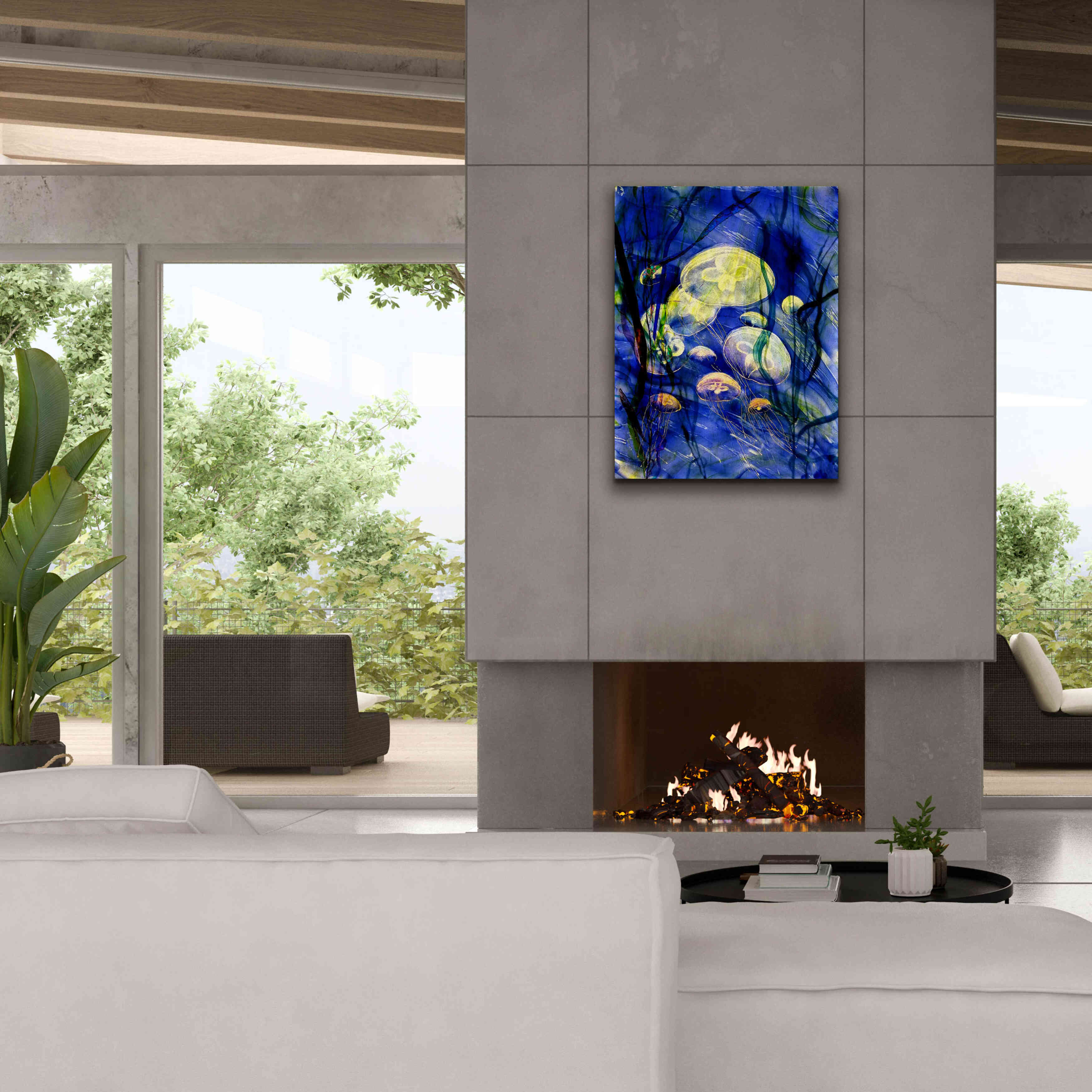 'Swimming With The Jellies' by Rita Shimelfarb, Giclee Canvas Wall Art,26x34