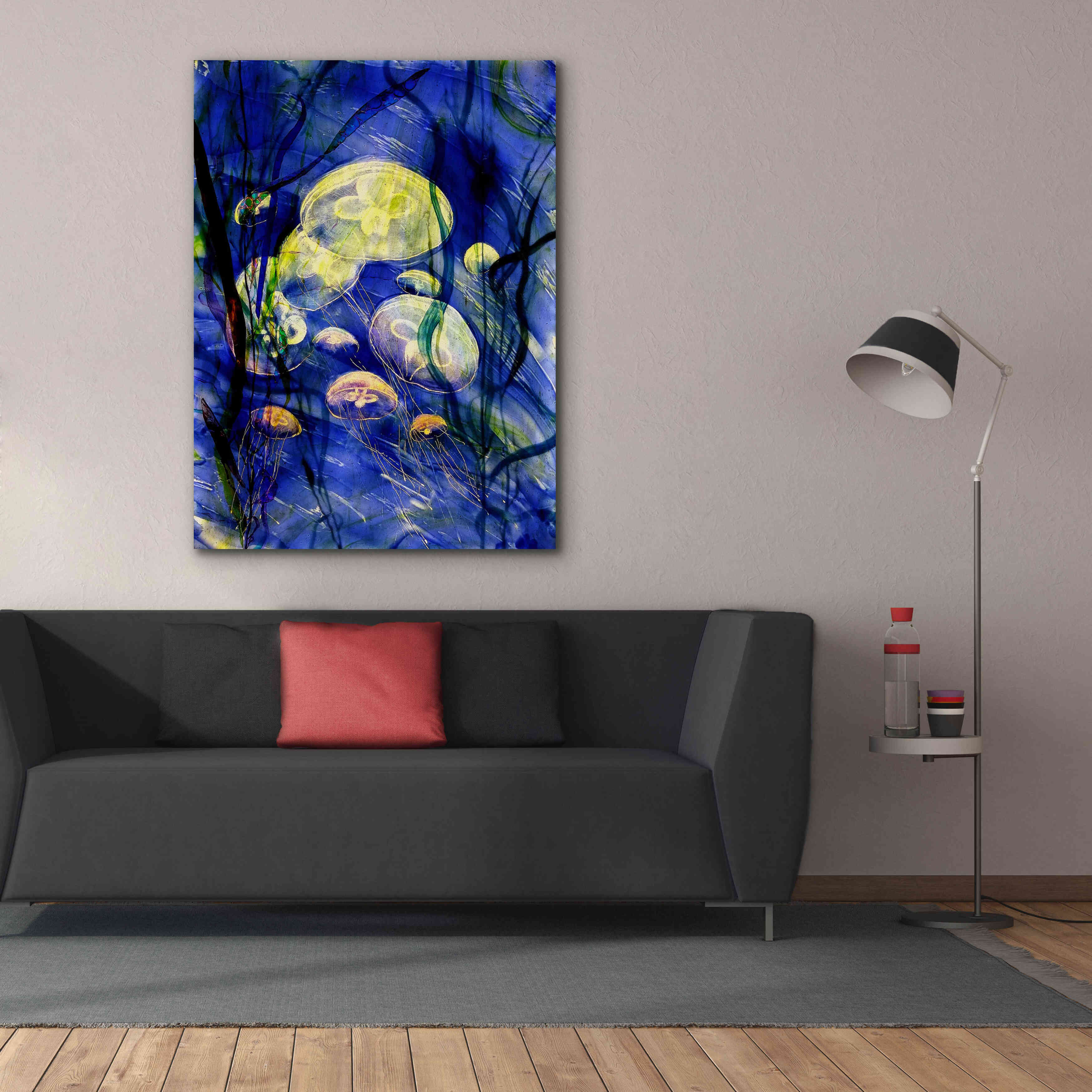 'Swimming With The Jellies' by Rita Shimelfarb, Giclee Canvas Wall Art,40x54