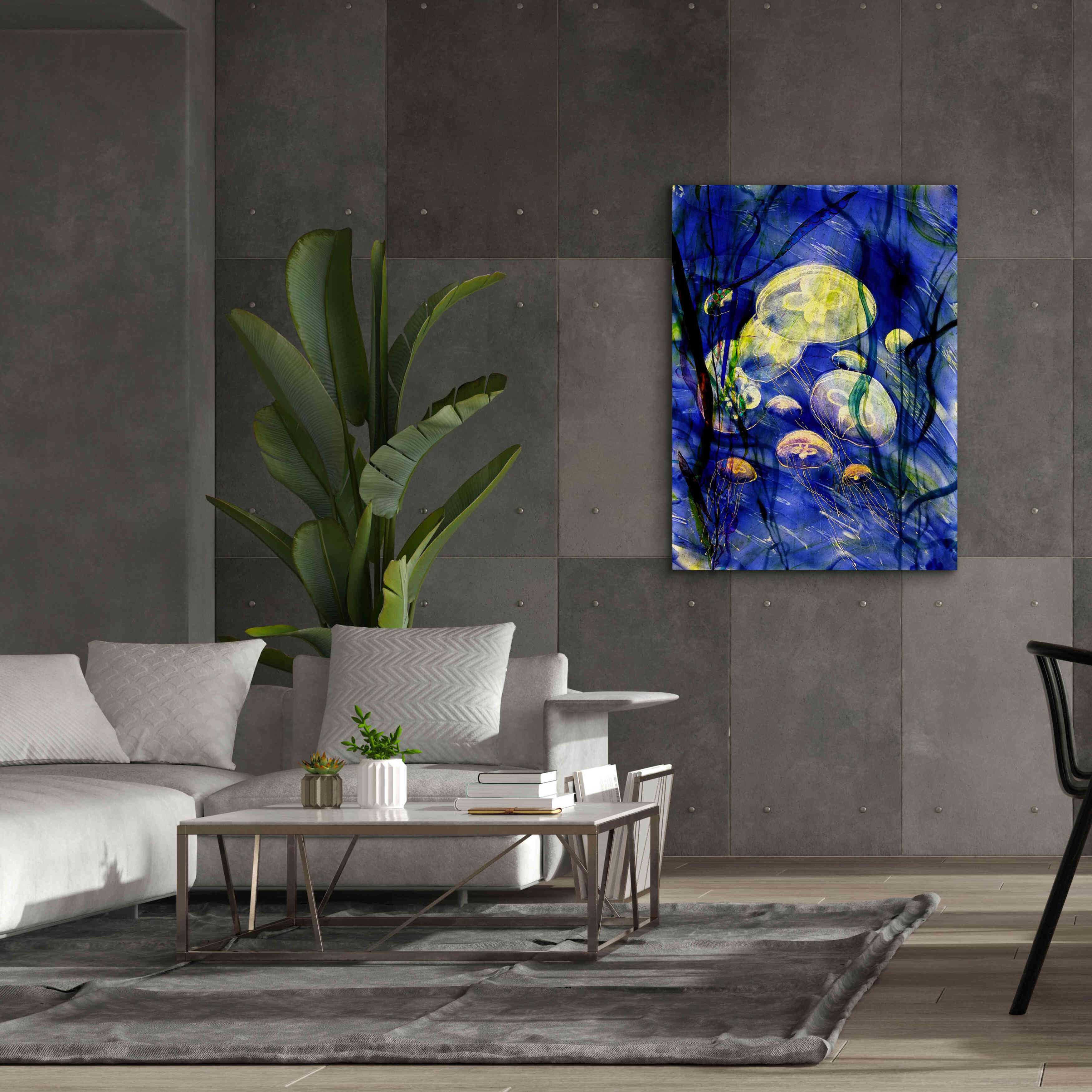 'Swimming With The Jellies' by Rita Shimelfarb, Giclee Canvas Wall Art,40x54