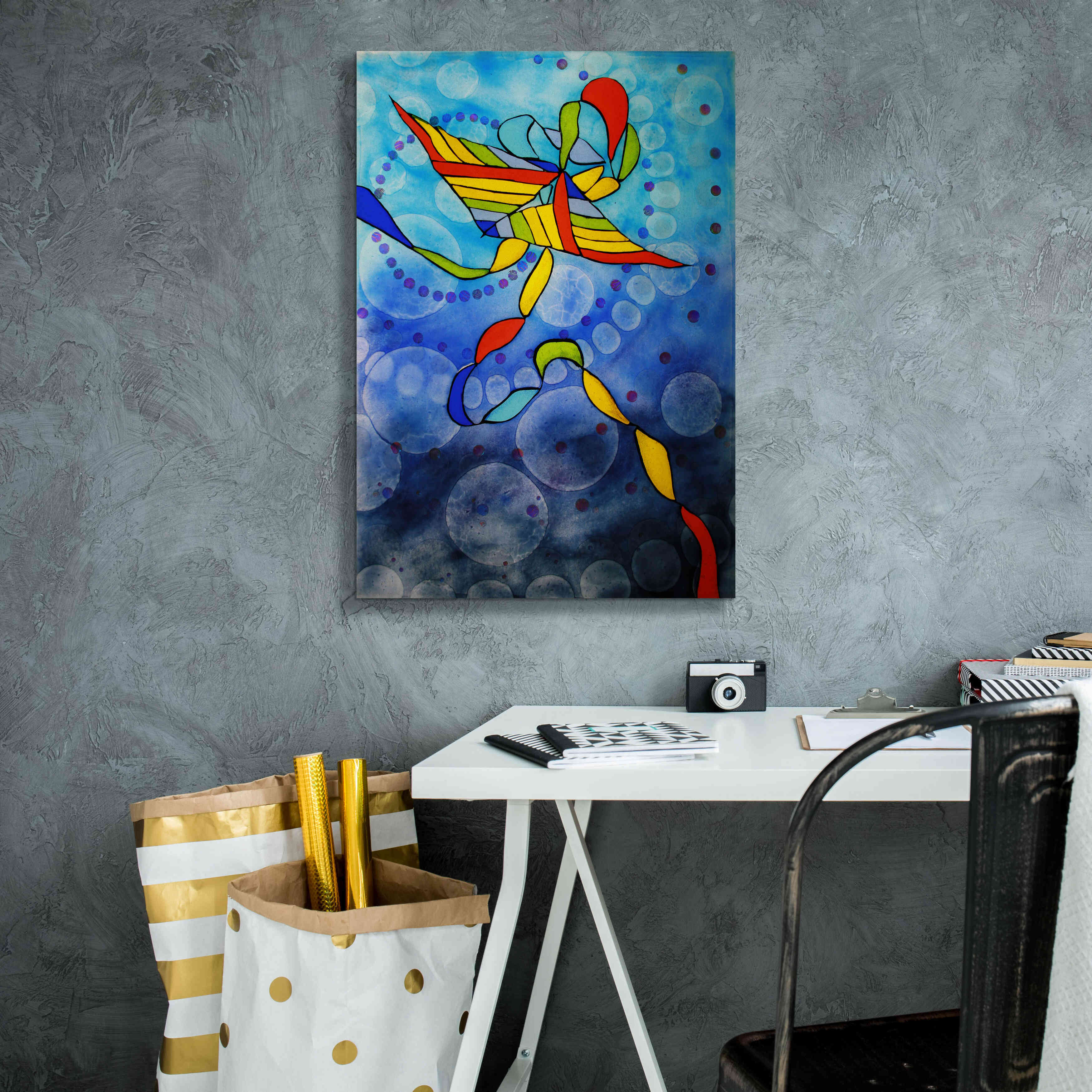 'Kite Transmitted' by Rita Shimelfarb, Giclee Canvas Wall Art,18x26