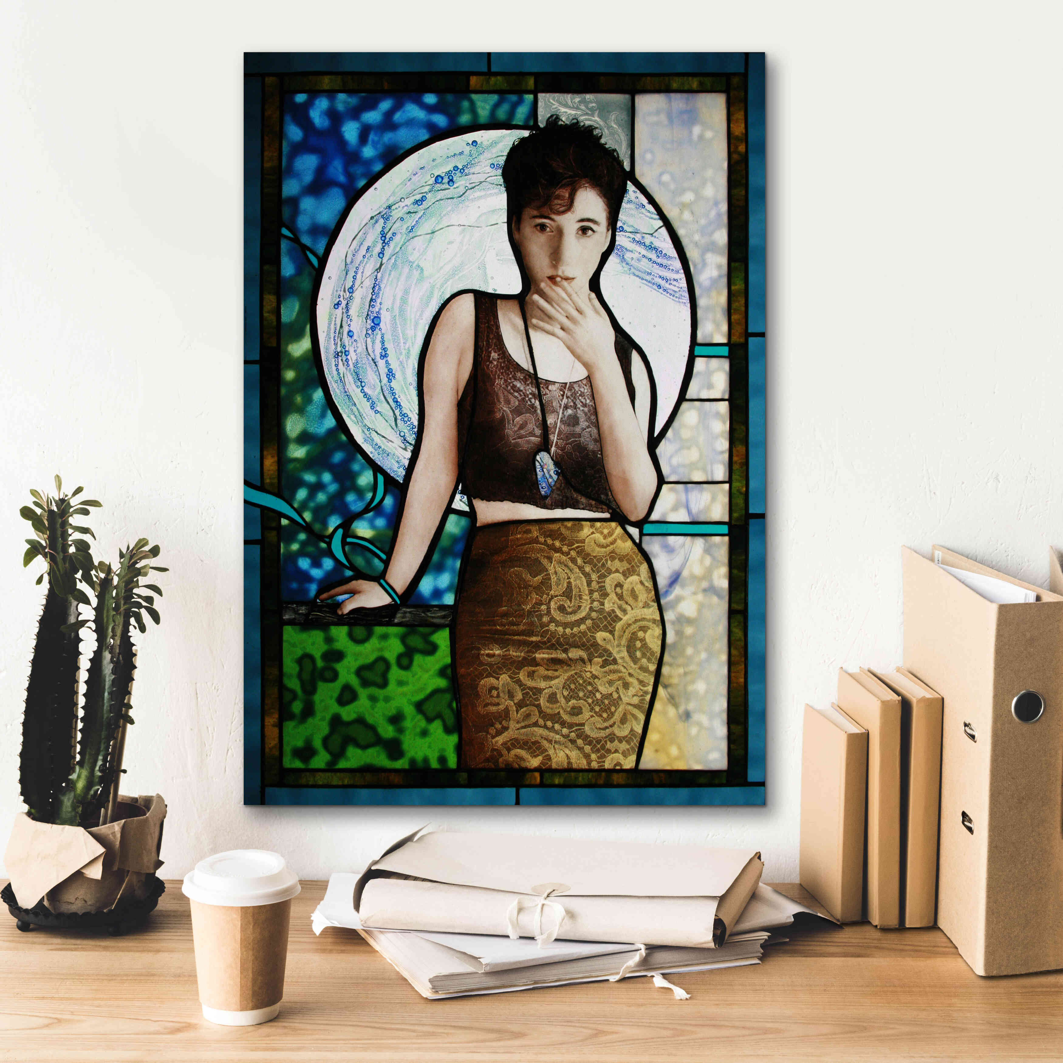 'Blueheart' by Rita Shimelfarb, Giclee Canvas Wall Art,18x26