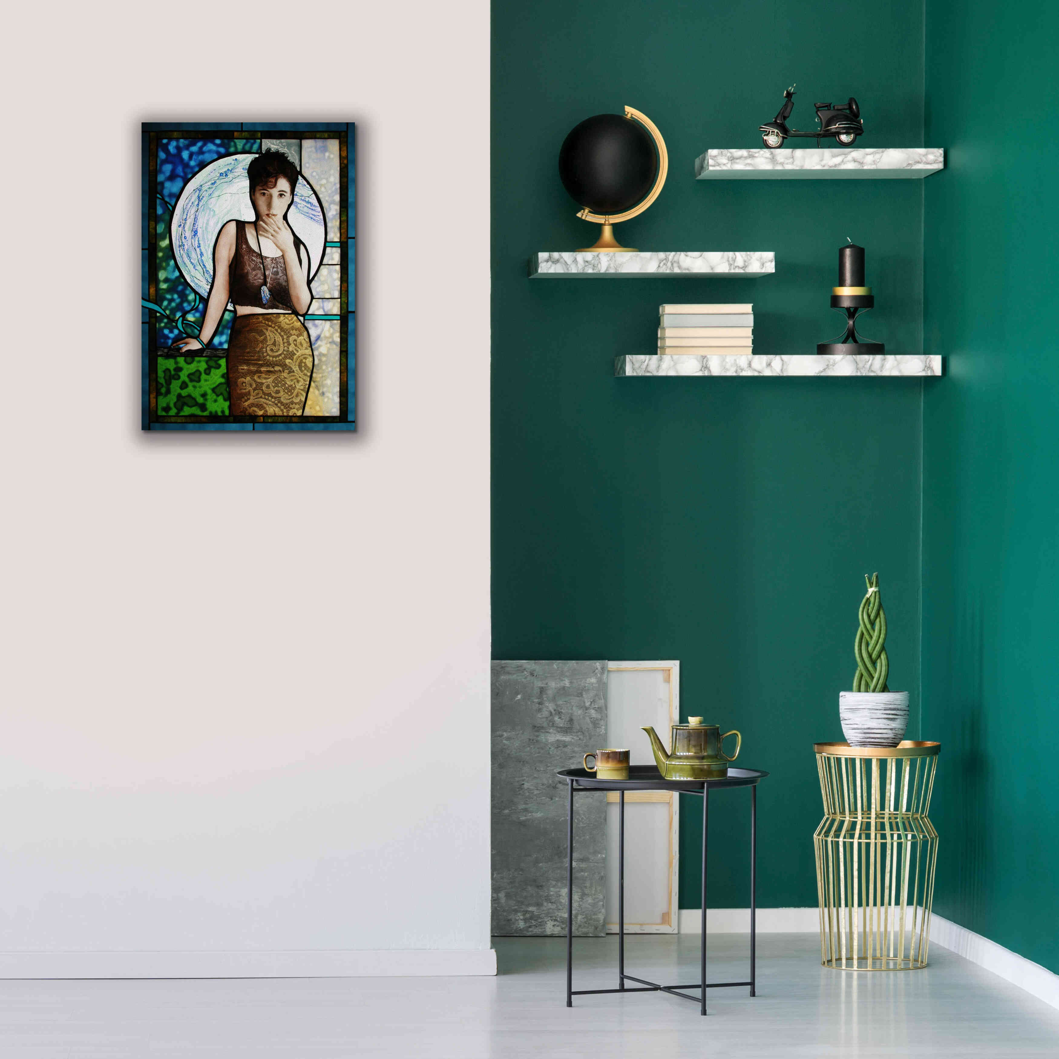 'Blueheart' by Rita Shimelfarb, Giclee Canvas Wall Art,18x26