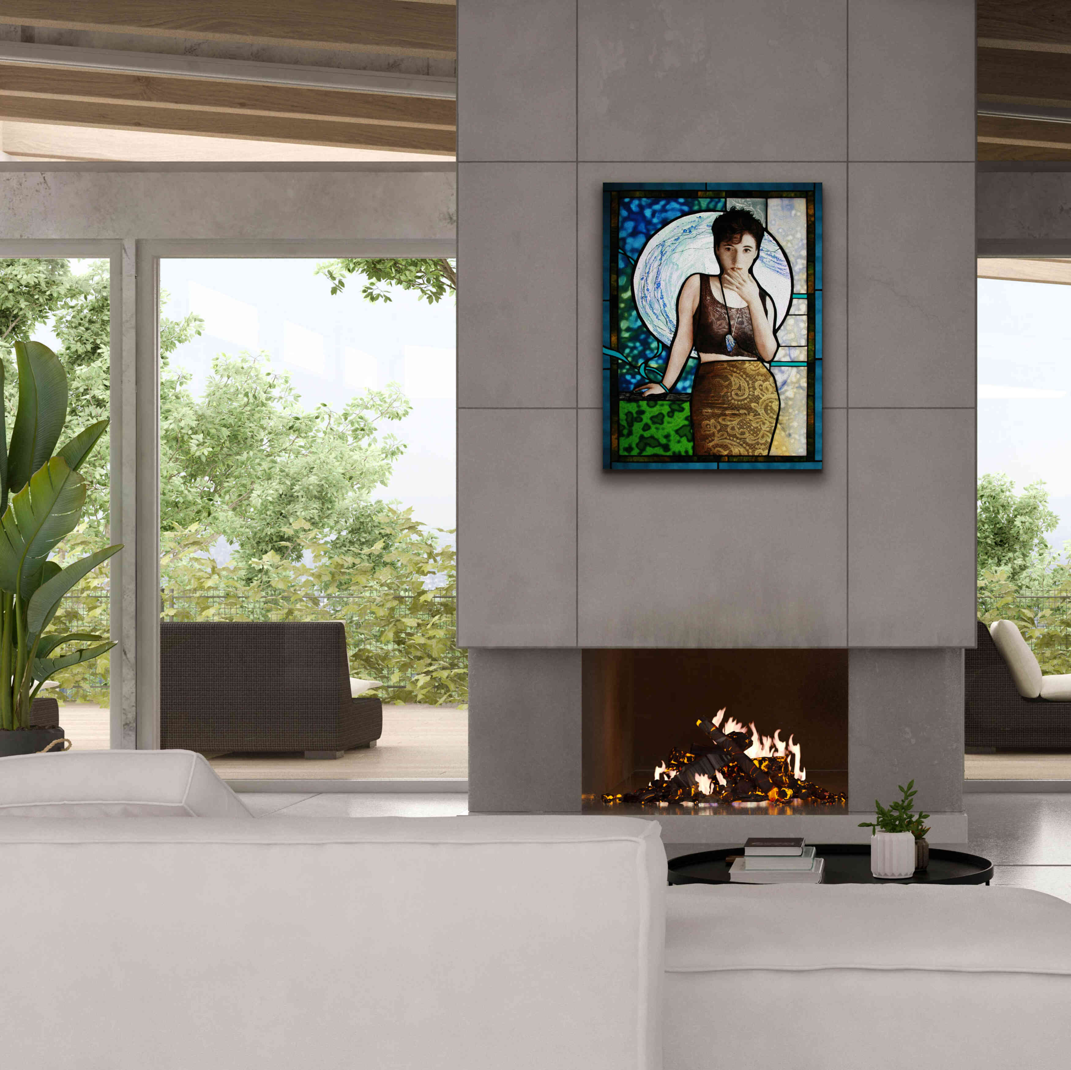 'Blueheart' by Rita Shimelfarb, Giclee Canvas Wall Art,26x34