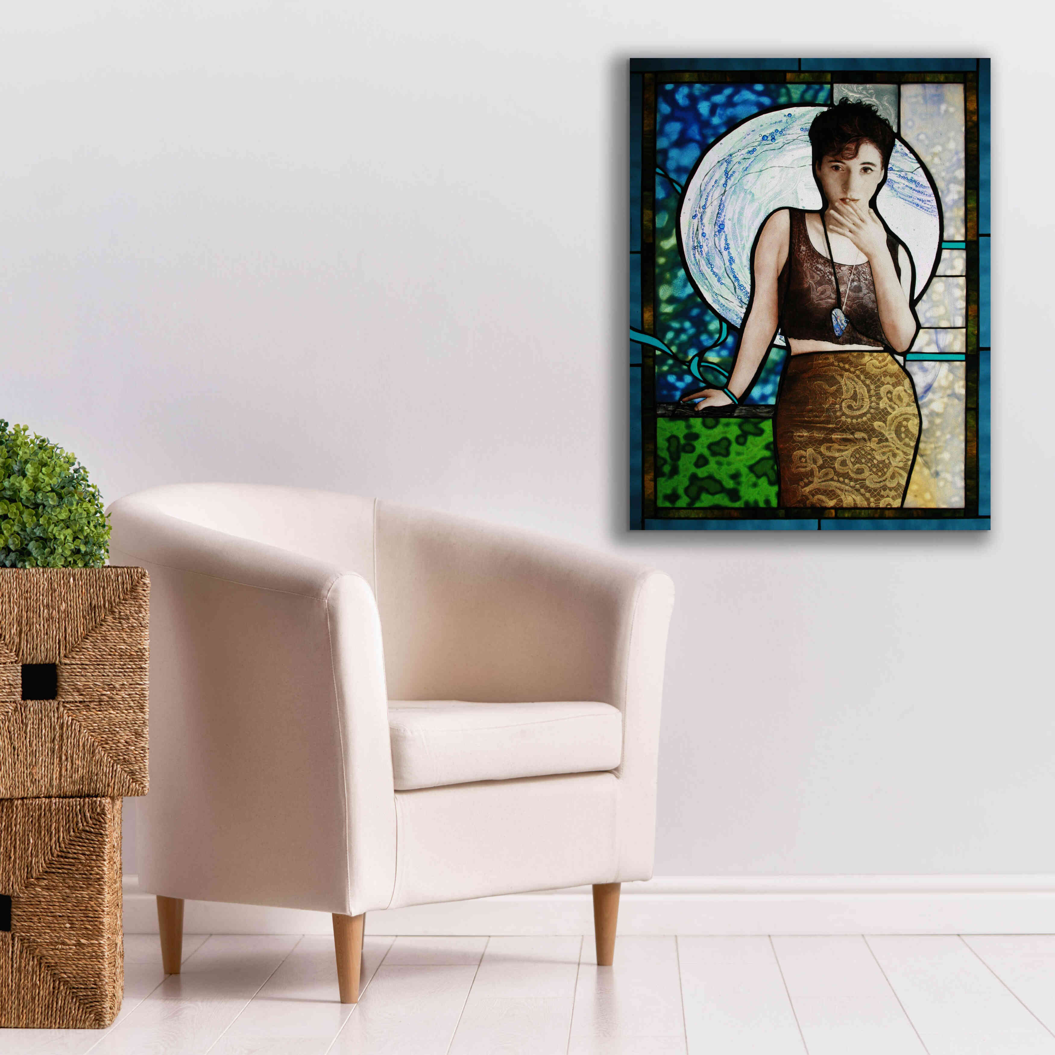 'Blueheart' by Rita Shimelfarb, Giclee Canvas Wall Art,26x34