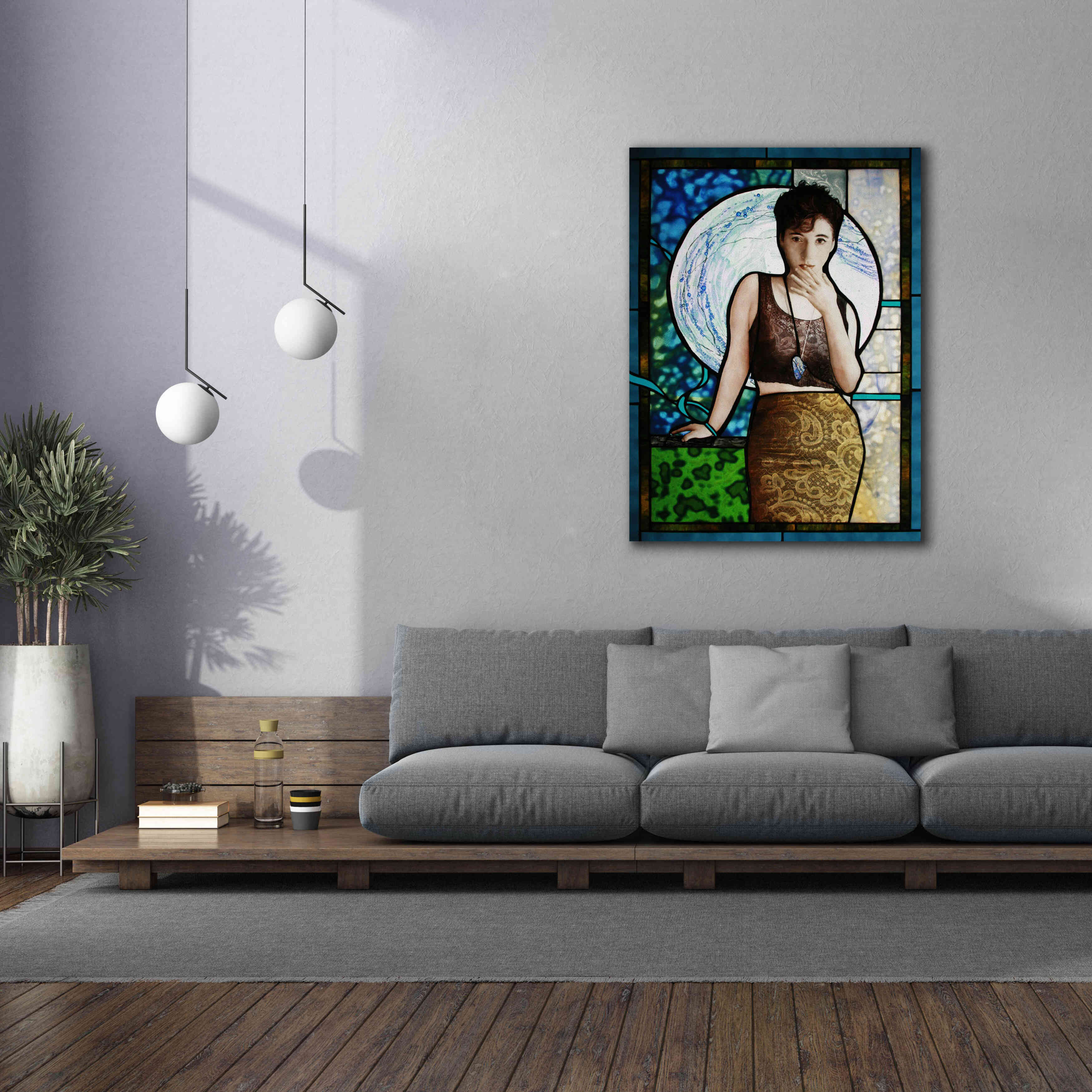 'Blueheart' by Rita Shimelfarb, Giclee Canvas Wall Art,40x54