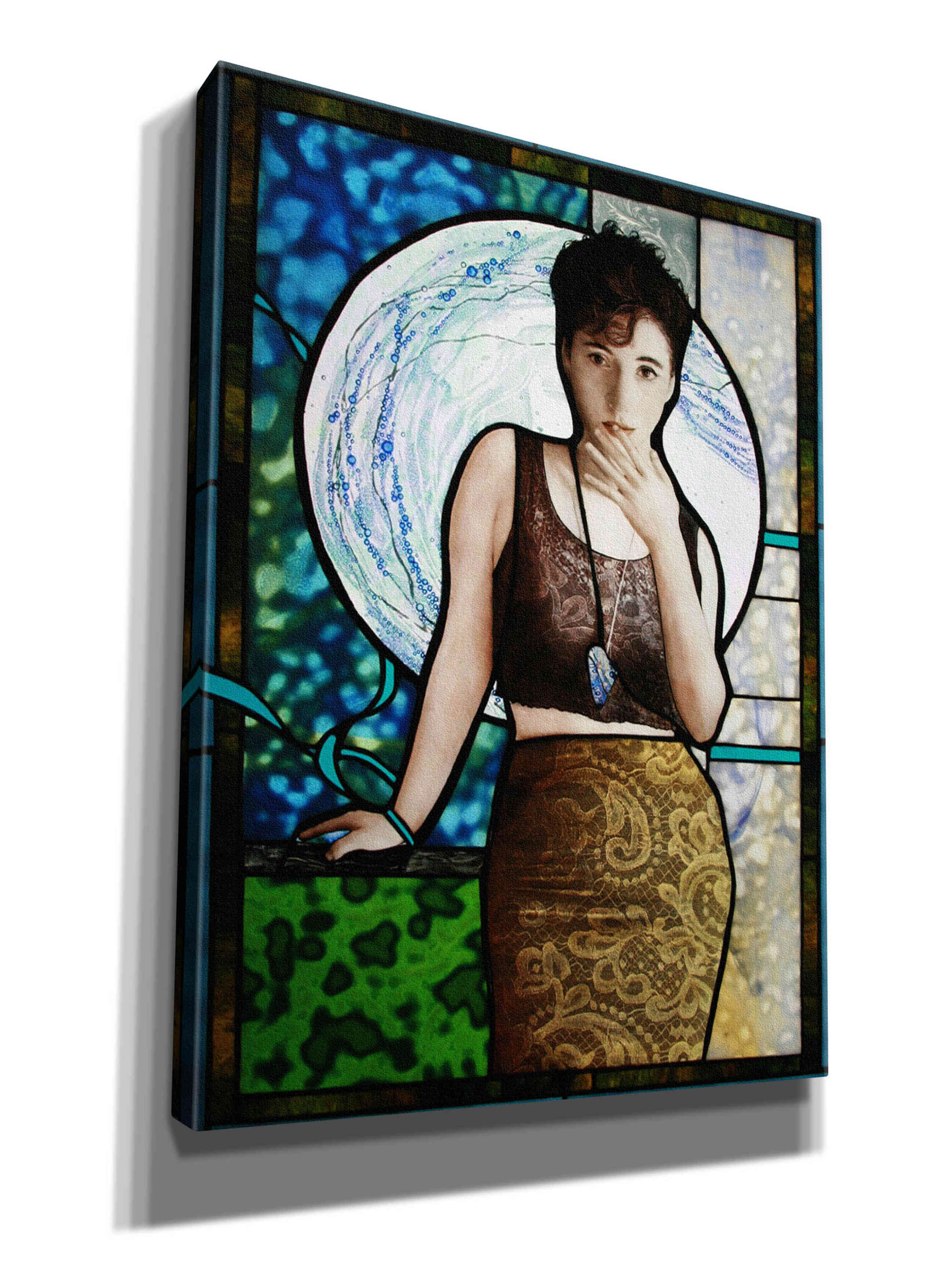 'Blueheart' by Rita Shimelfarb, Giclee Canvas Wall Art