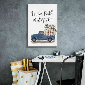 'I Love Fall Most of All' by Ashley Justice, Giclee Canvas Wall Art,18x26